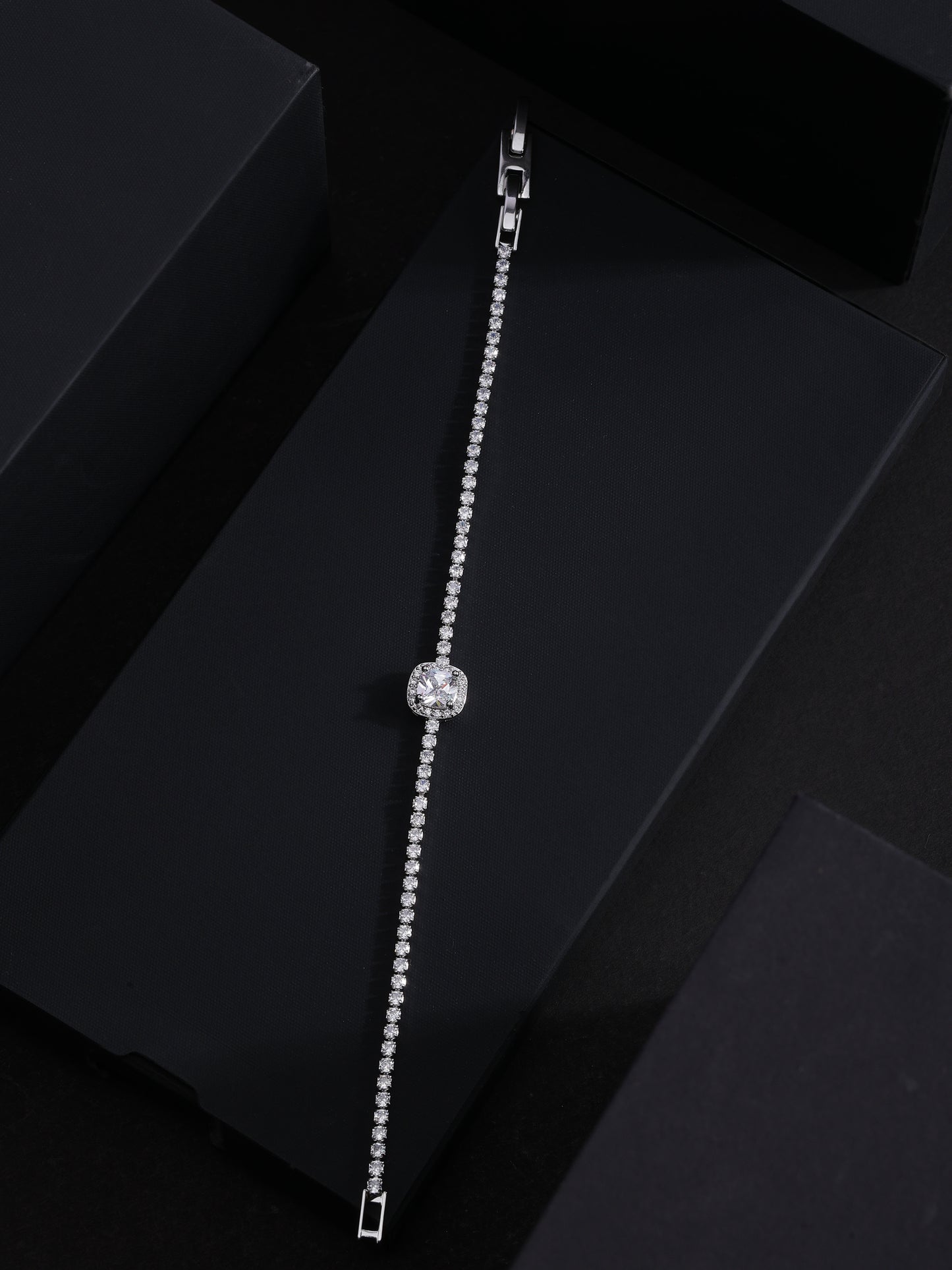 Cushion Cut Halo Tennis Bracelet