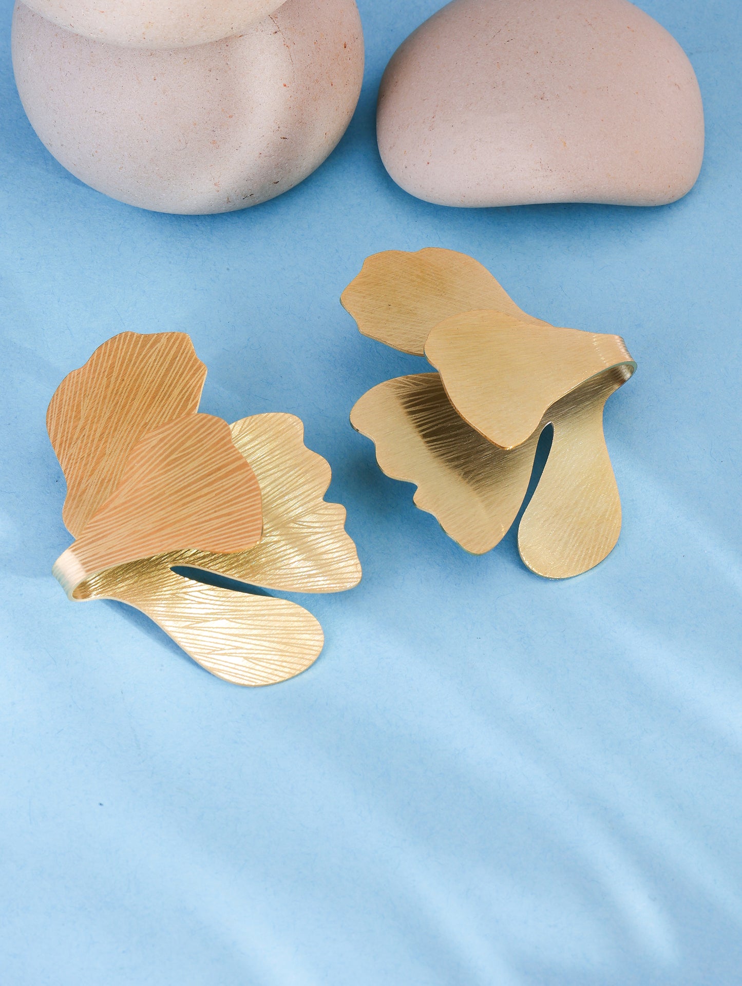 Gold Ginkgo Petal Earrings