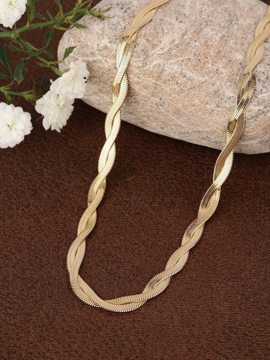 Gold Plated Twisted Chain Necklace