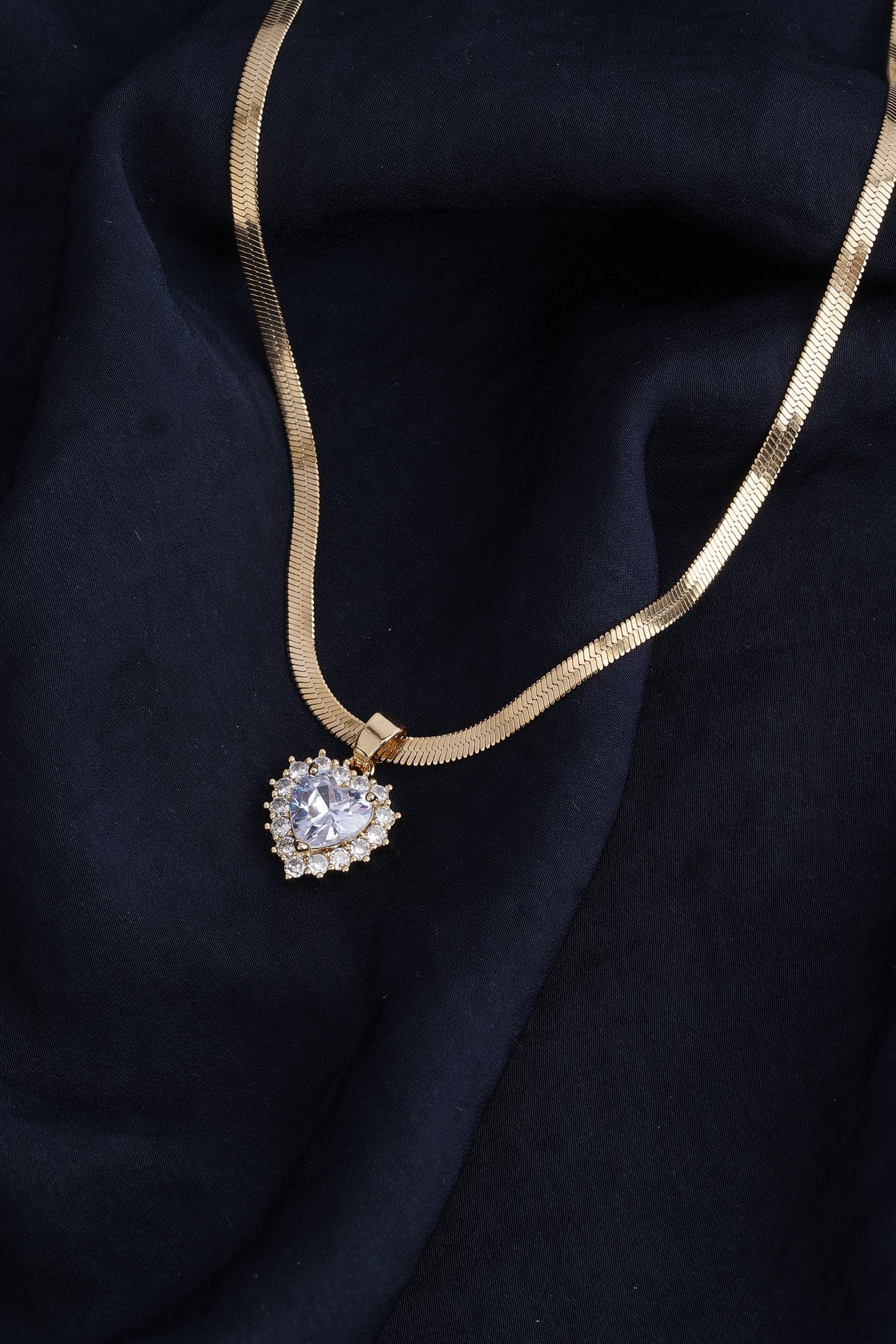 Crystal Heart Charm Necklace