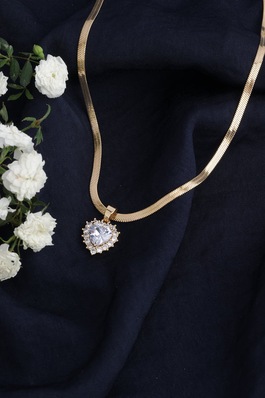 Crystal Heart Charm Necklace