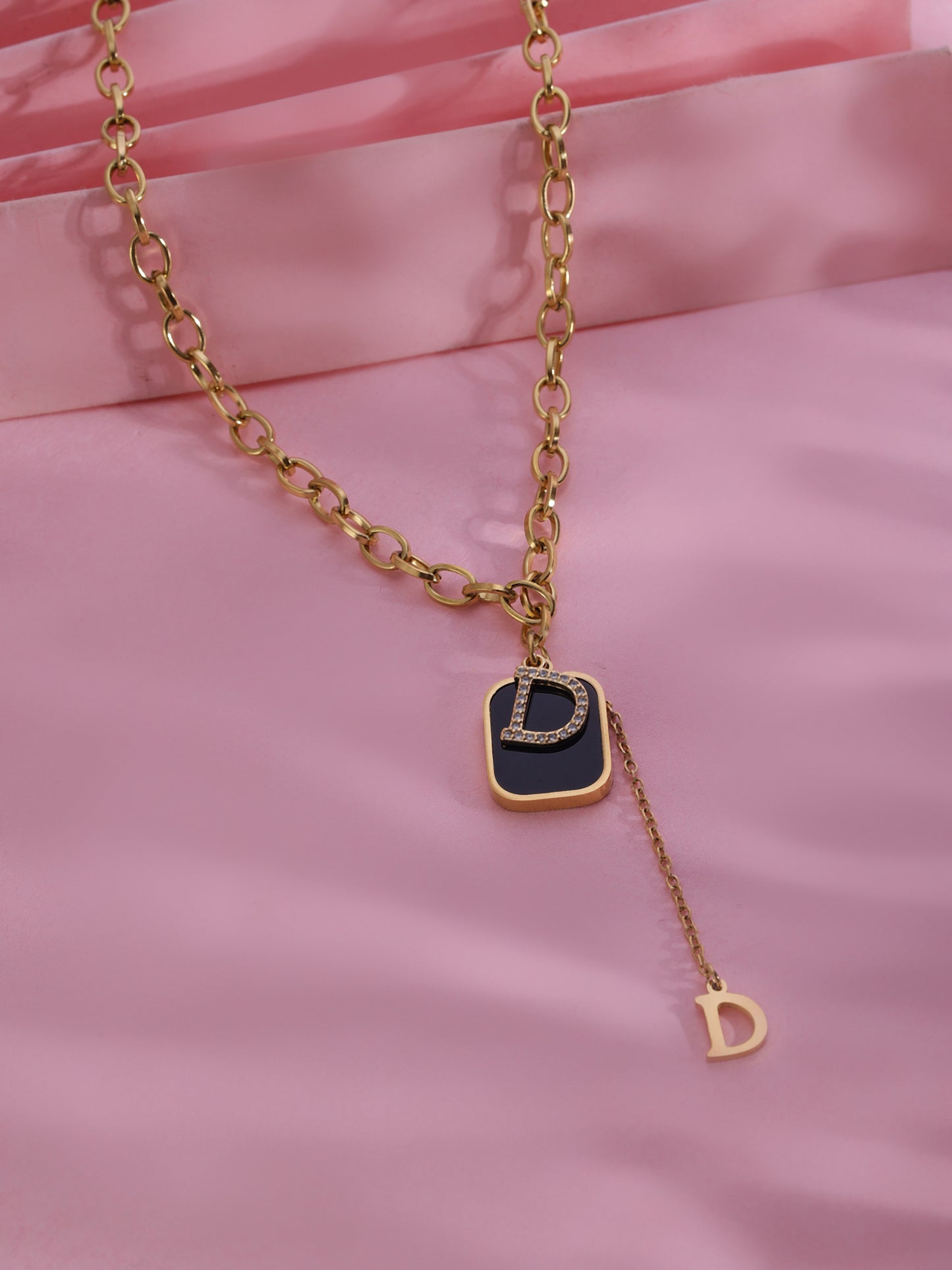 Gold-Plated Initial Pendant Necklace