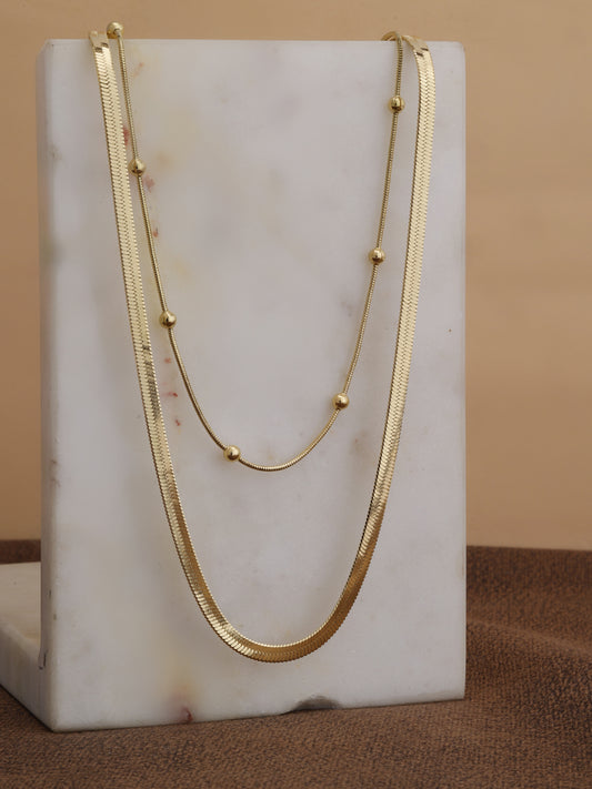 Dual Strand Gold Plated Necklace