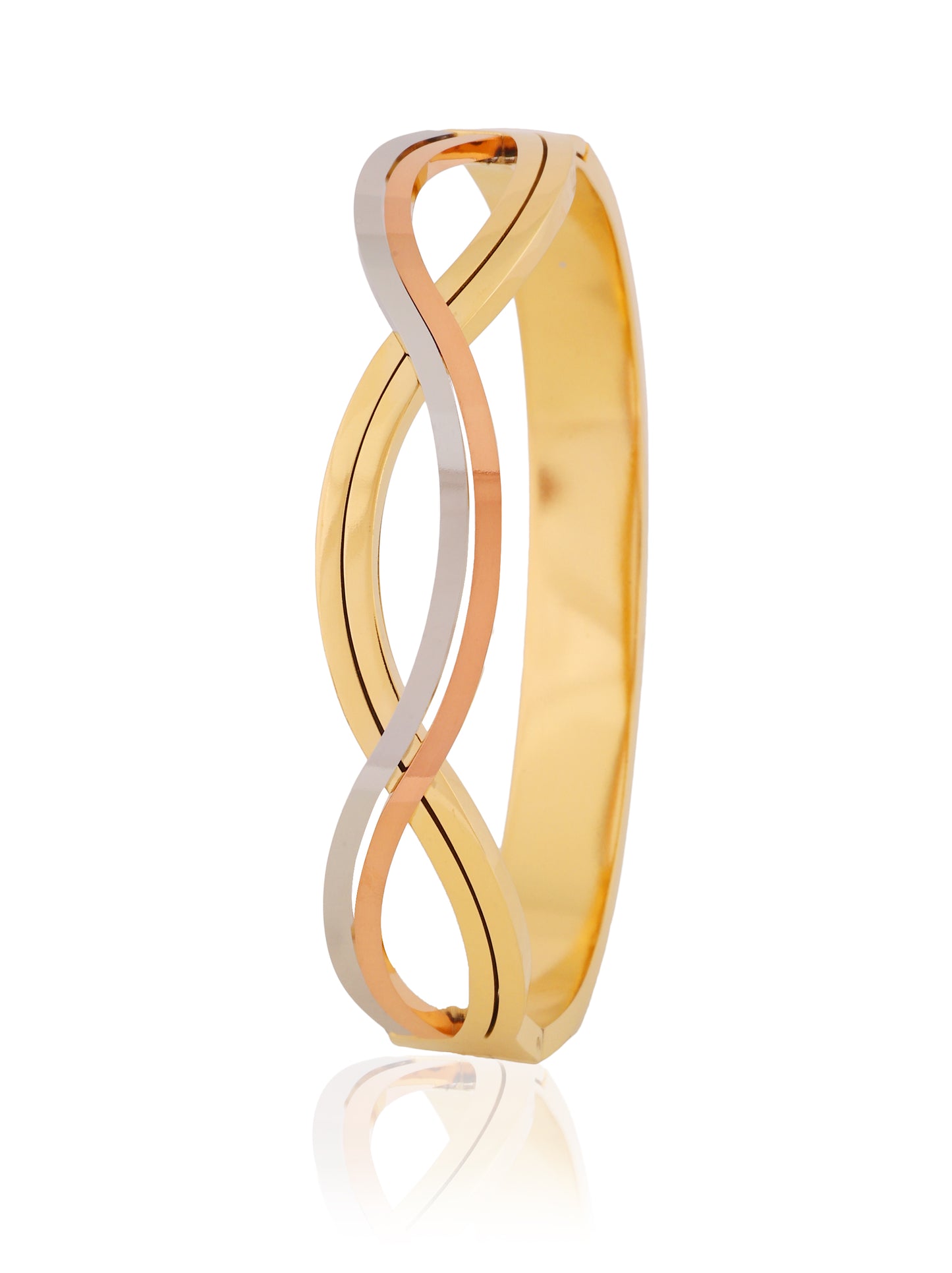 Tri-Tone Wave Infinity Bangle