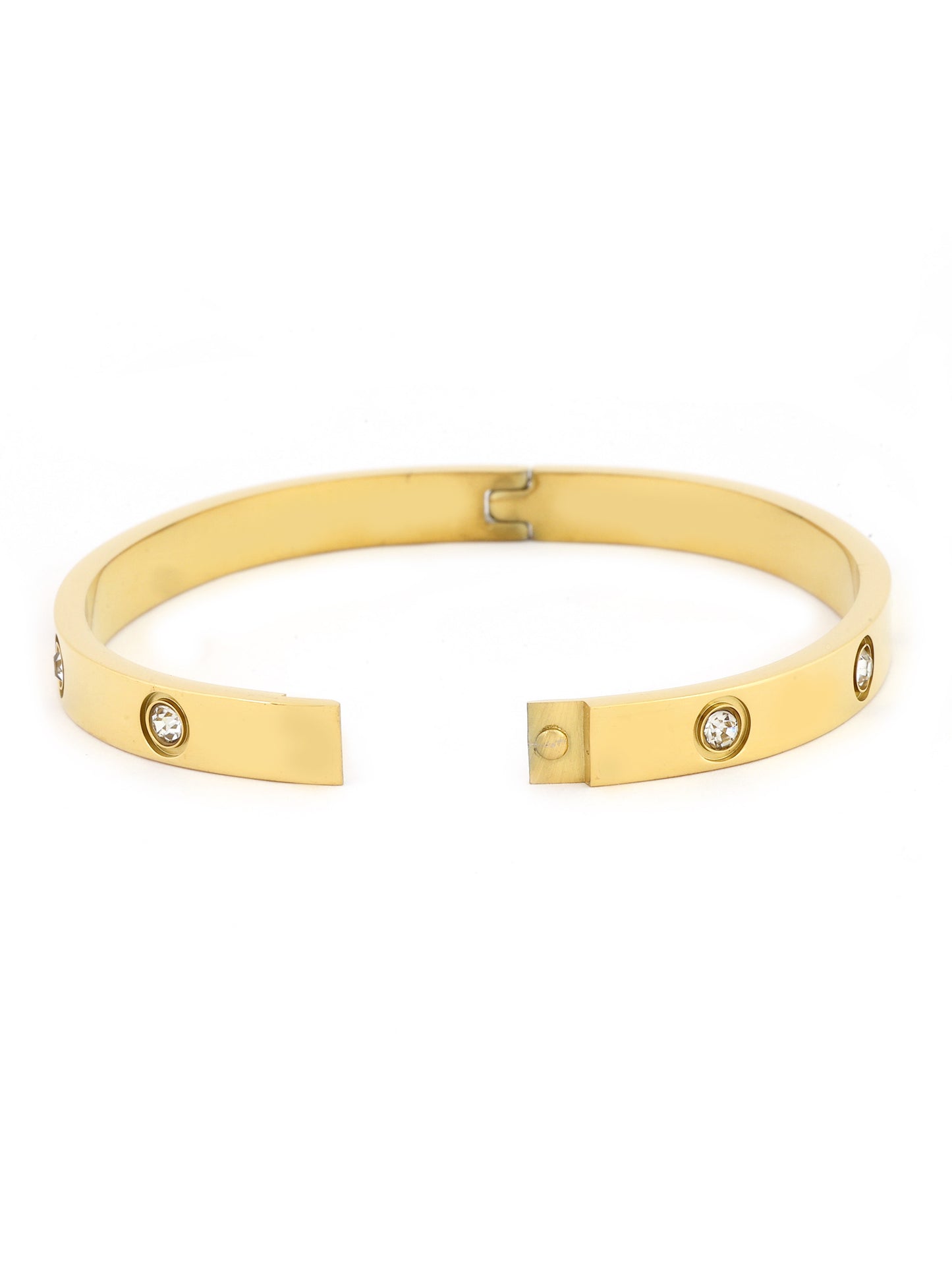 18k Gold Plated Bracelet With American Diamond