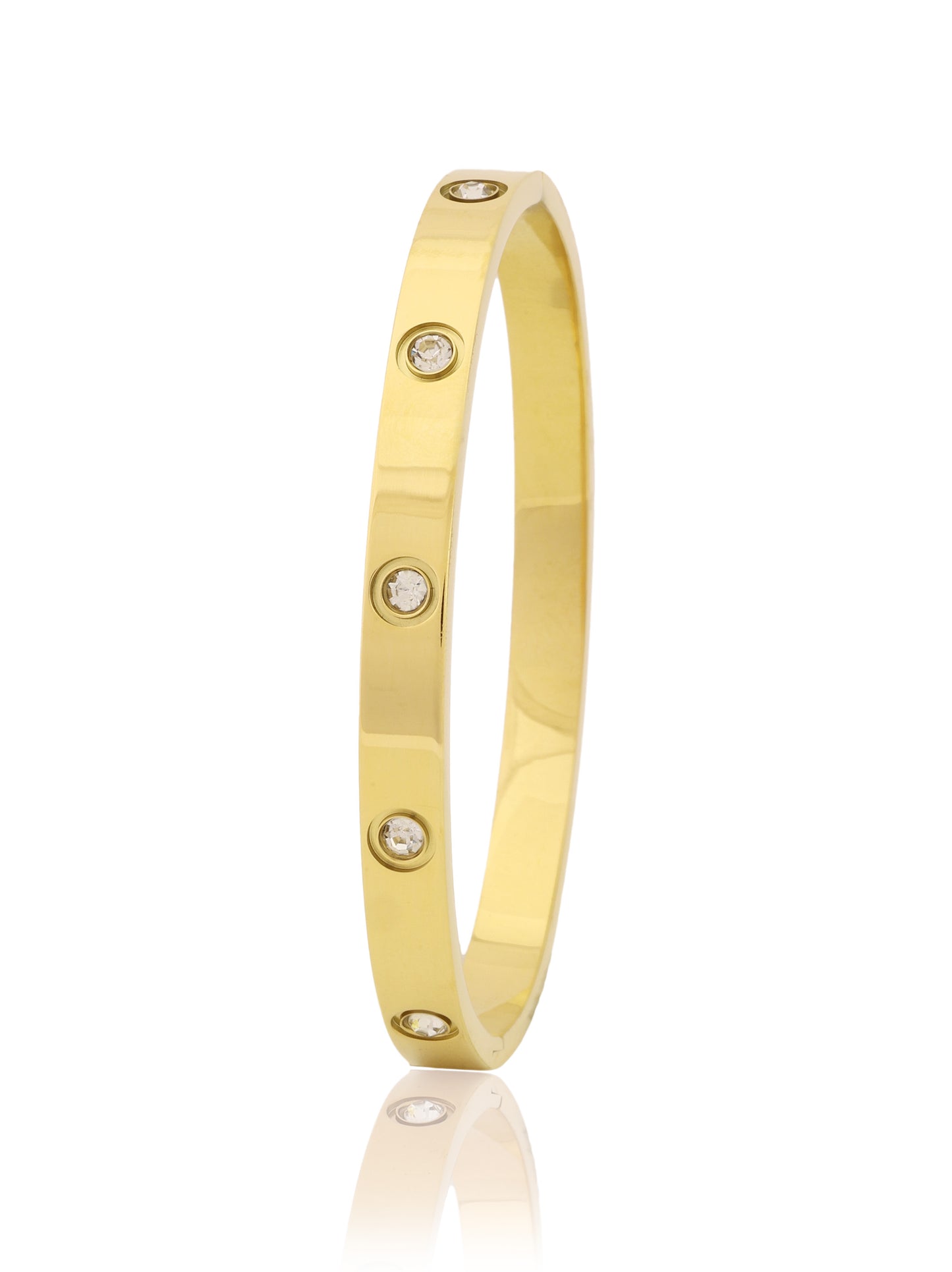 18k Gold Plated Bracelet With American Diamond