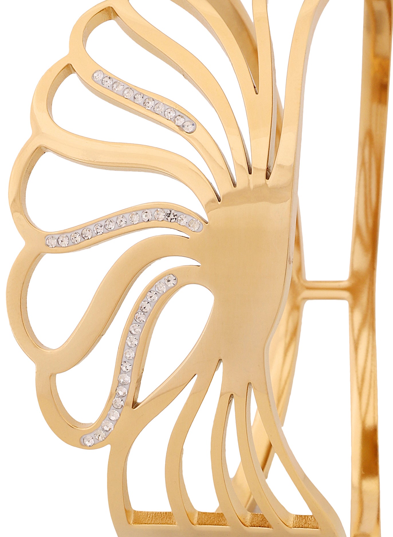 Luxe Petal Openwork 18k Gold Plated Bangle