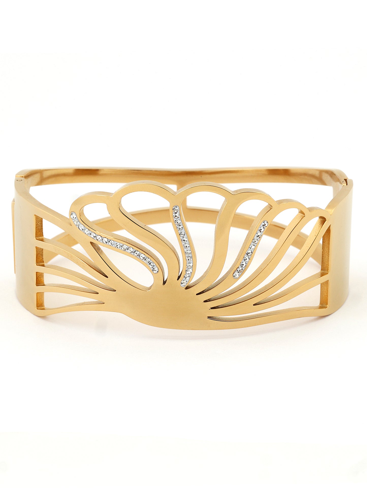 Luxe Petal Openwork 18k Gold Plated Bangle