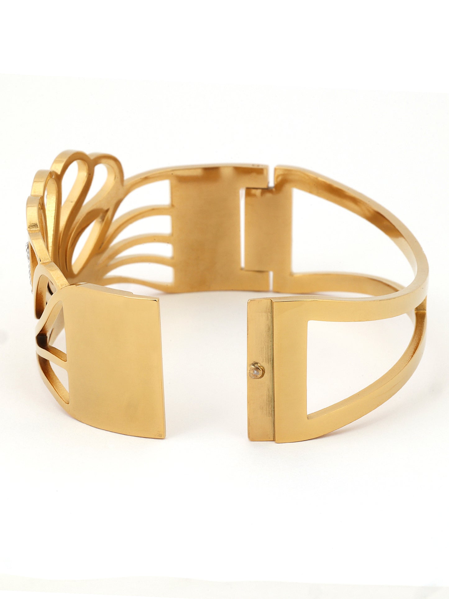 Luxe Petal Openwork 18k Gold Plated Bangle