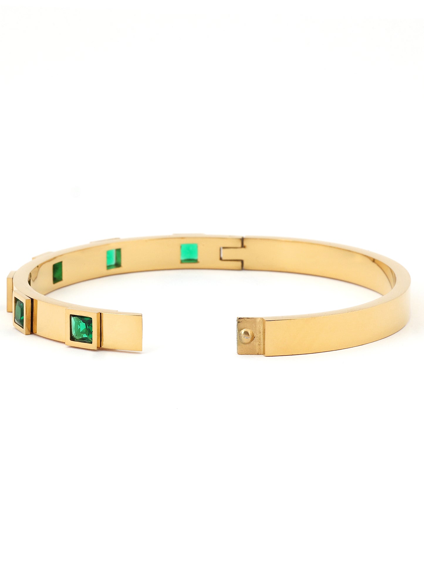 Green Emerald 18k Gold Plated Bracelet