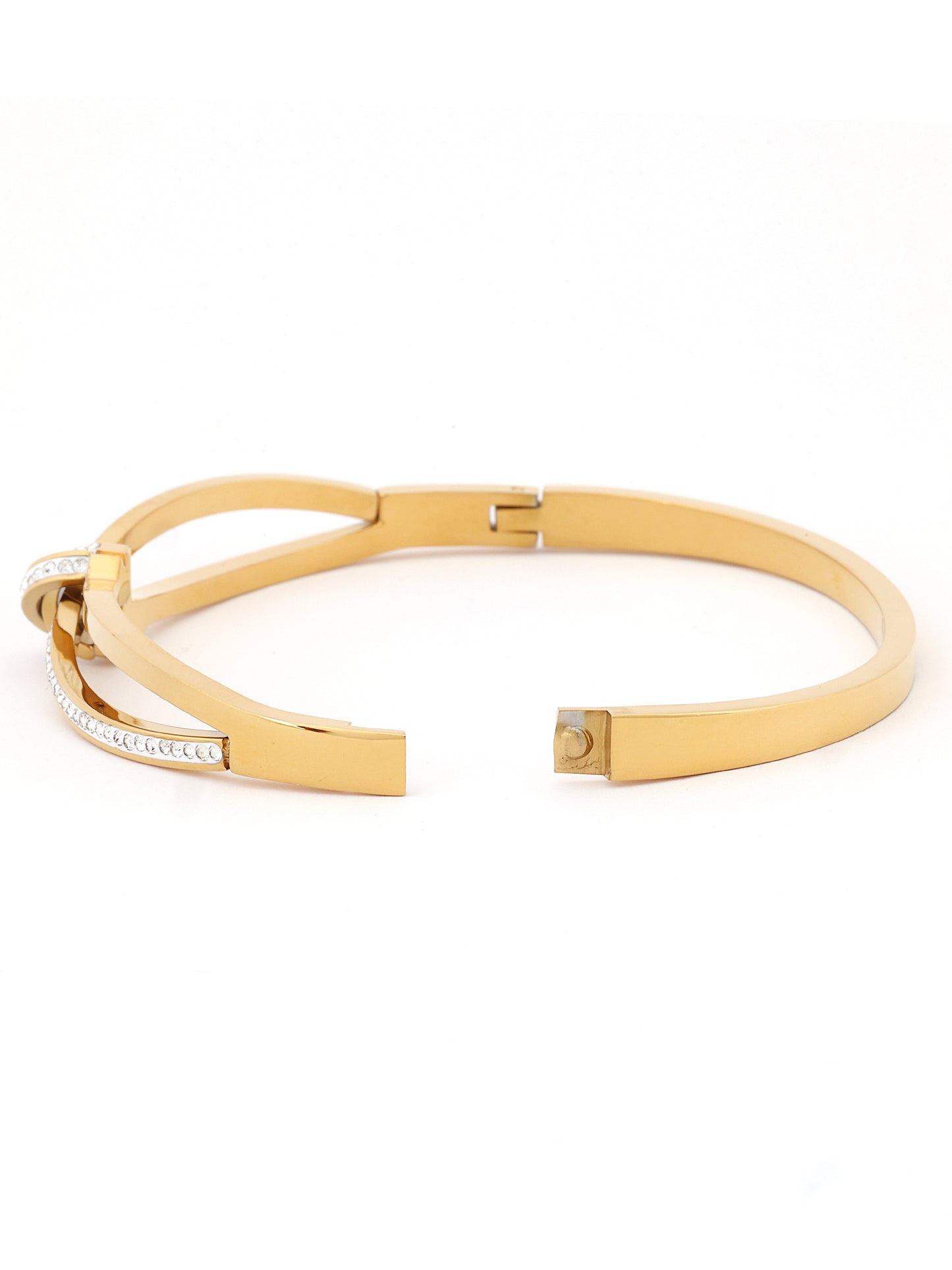 Luxe Crystal 18k Gold Plated Cross Bangle