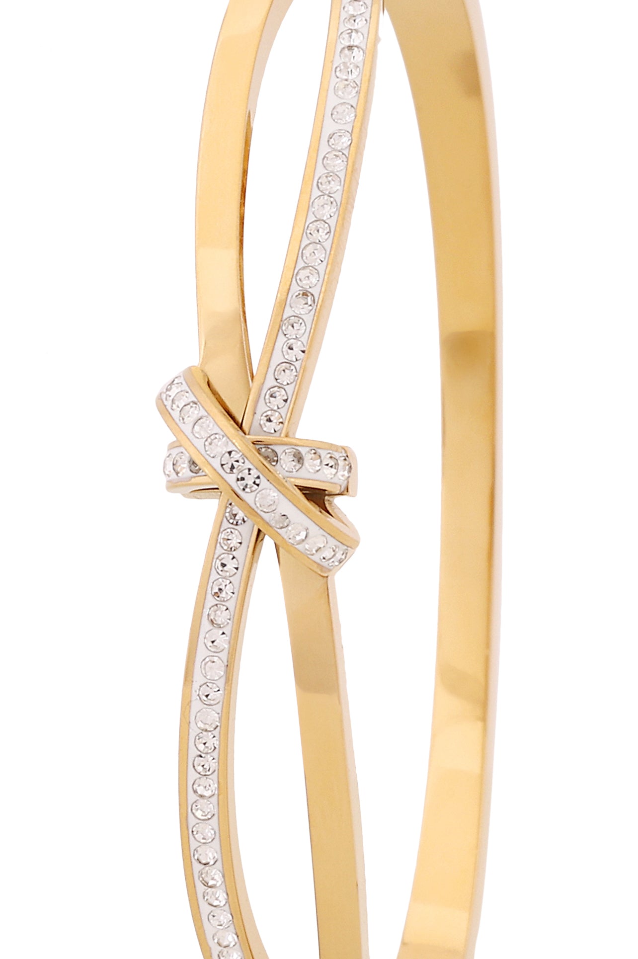 Luxe Crystal 18k Gold Plated Cross Bangle