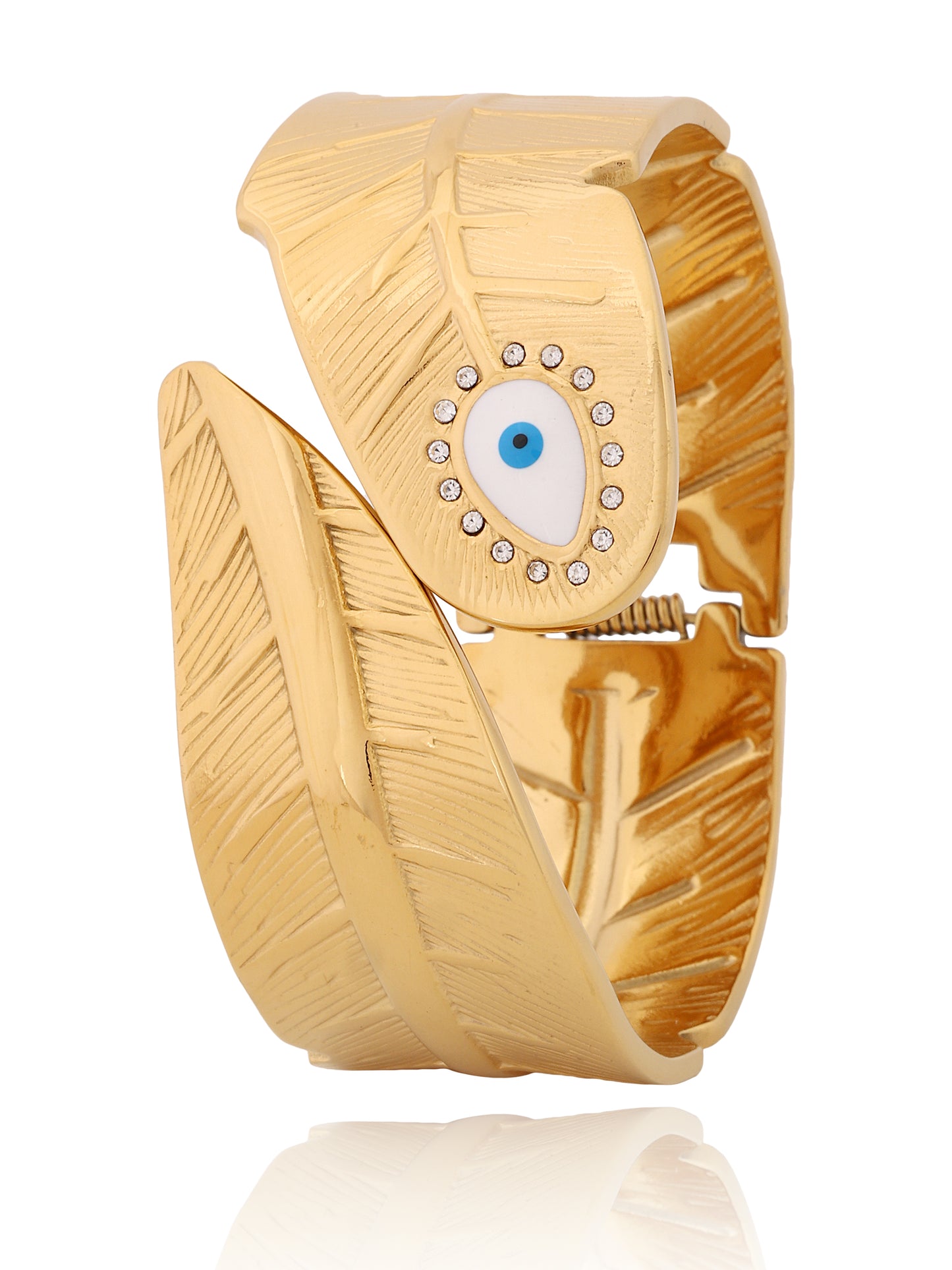 Golden Plume Evil Eye Bangle