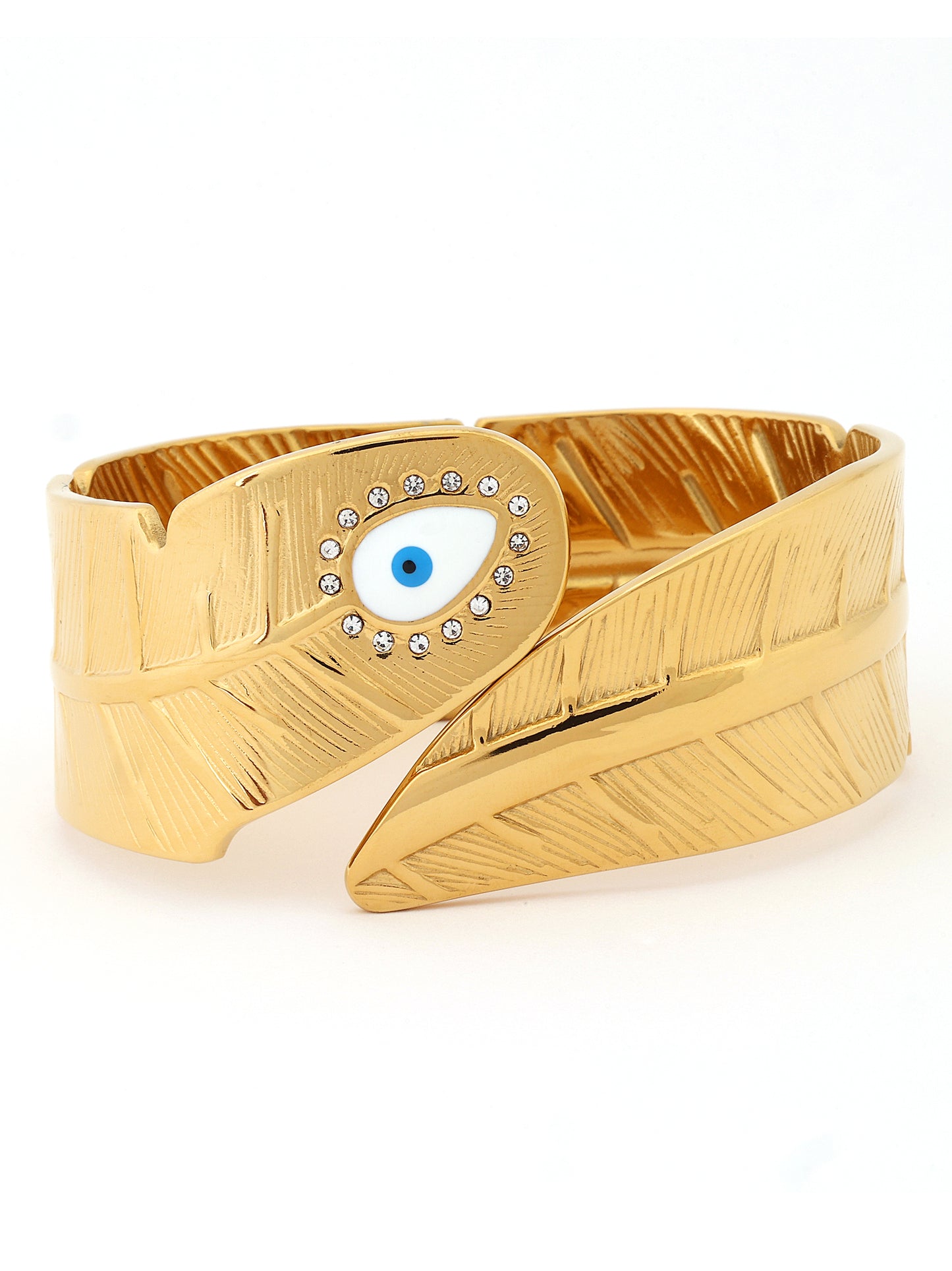 Golden Plume Evil Eye Bangle