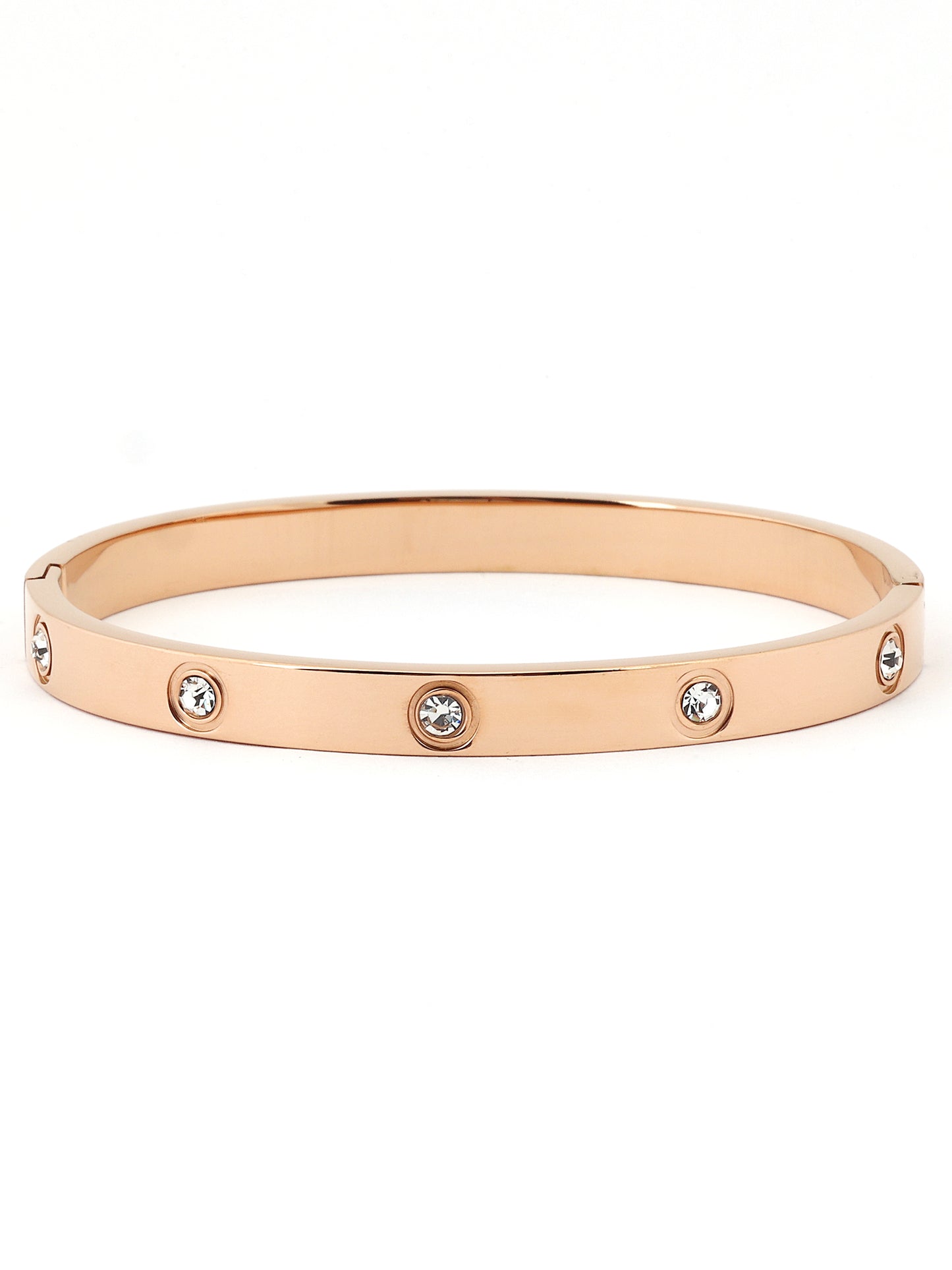 18k Rose Gold Plated Bracelet With American Diamond