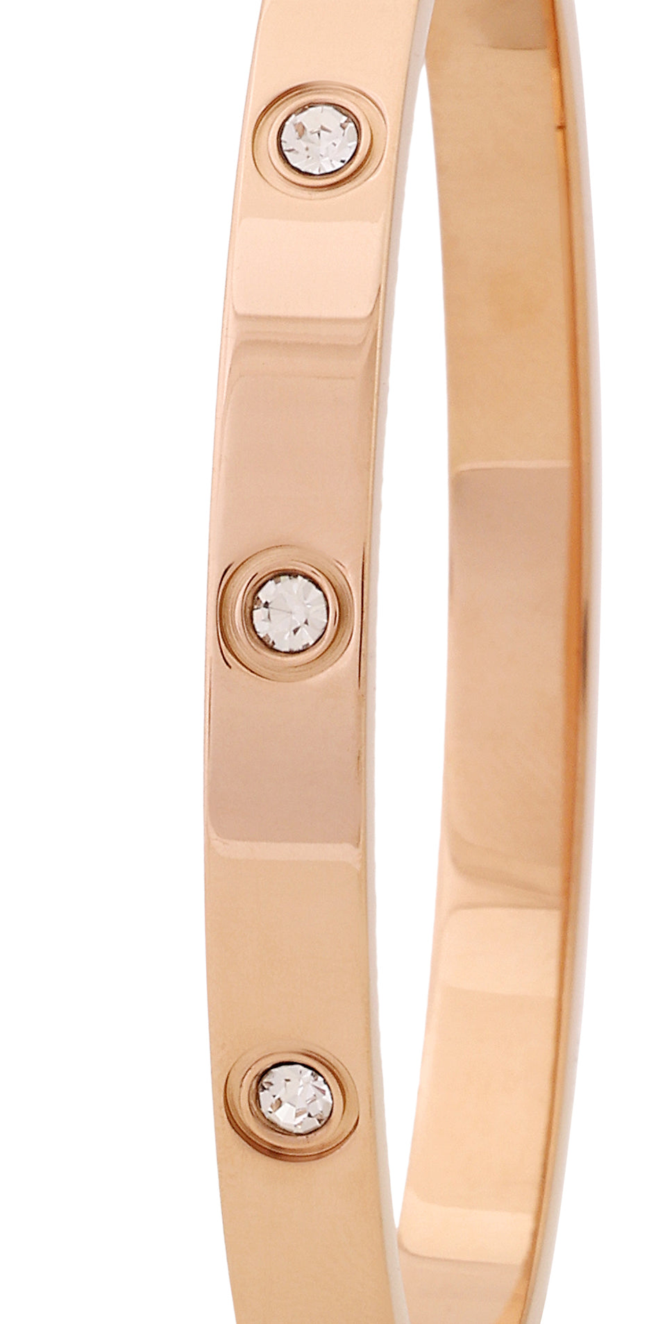 18k Rose Gold Plated Bracelet With American Diamond