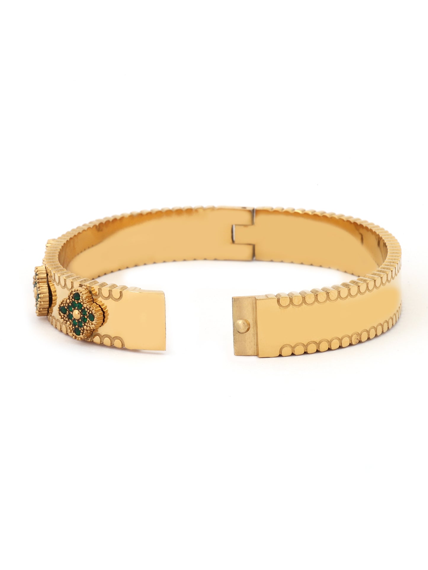 Emerald Bloom Clover Bangle