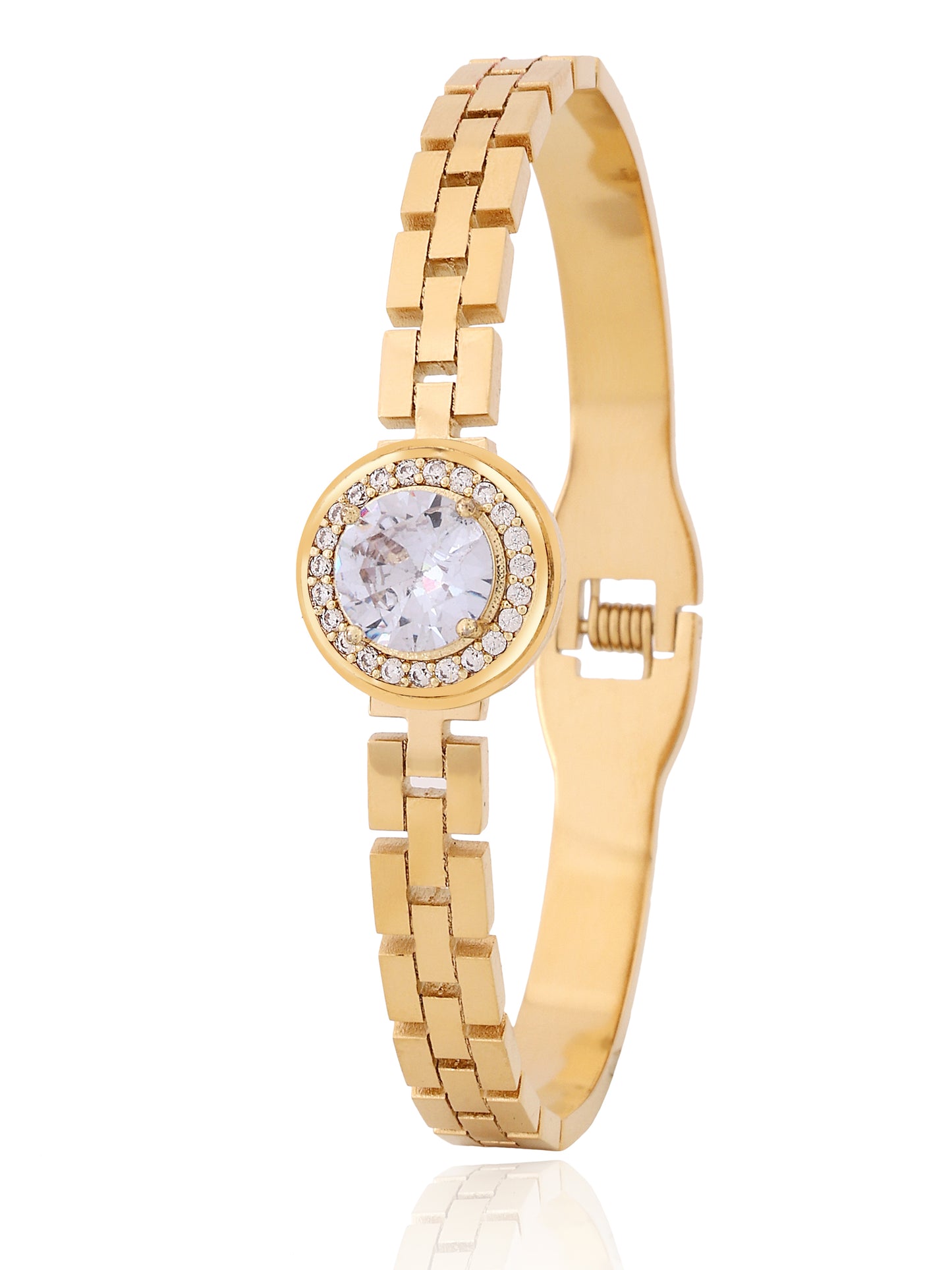 18k Gold Plated Round Crystal American Diamond Bracelet