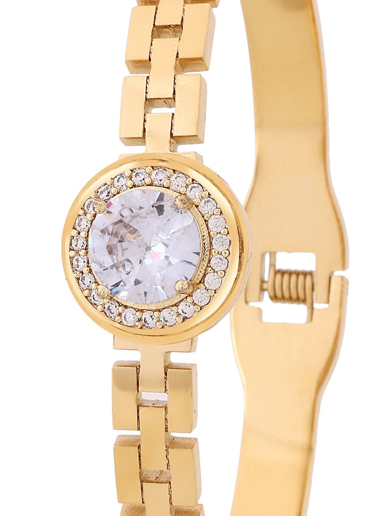 18k Gold Plated Round Crystal American Diamond Bracelet