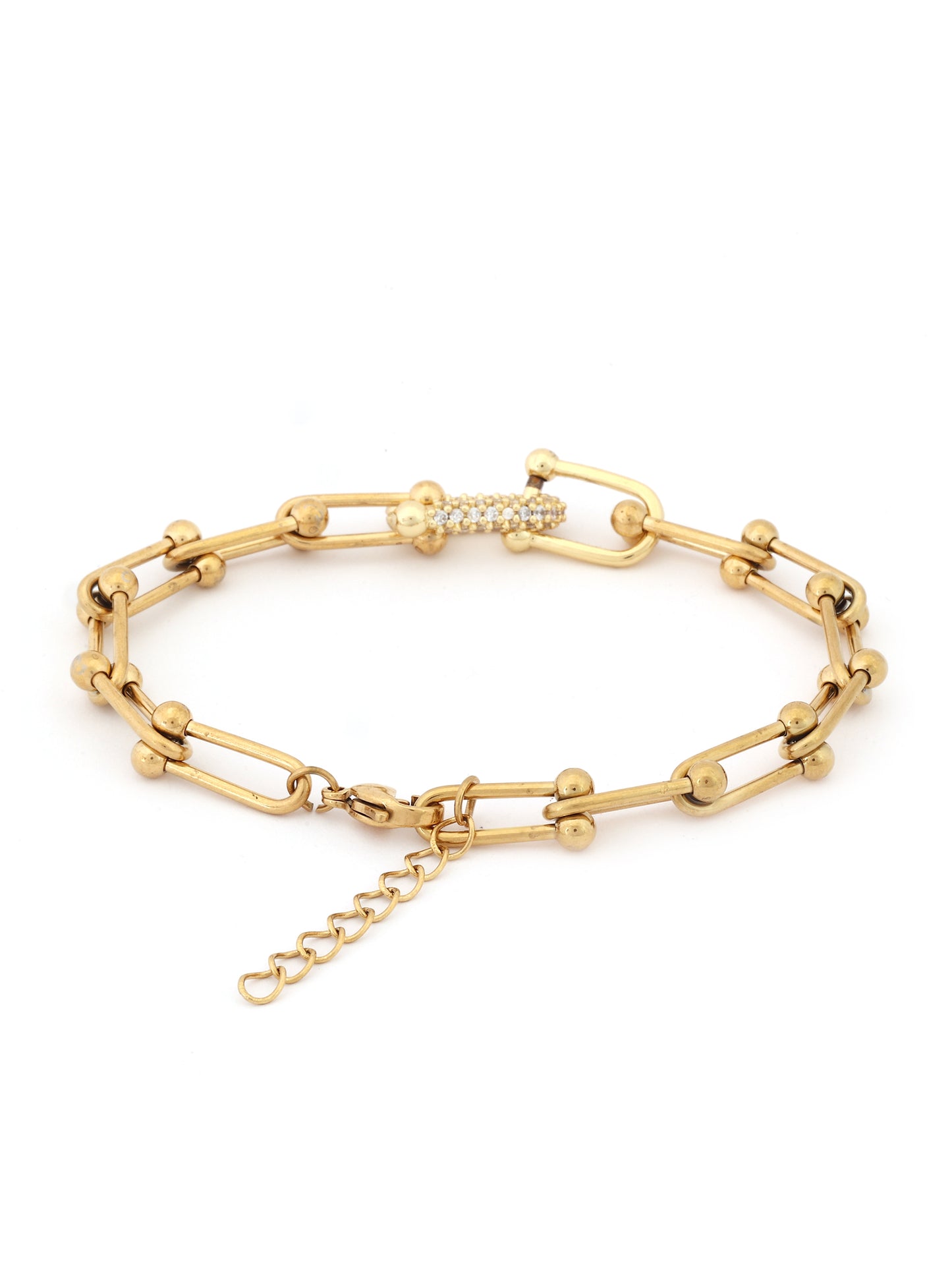 Crystal-Encrusted Link Chain Bracelet