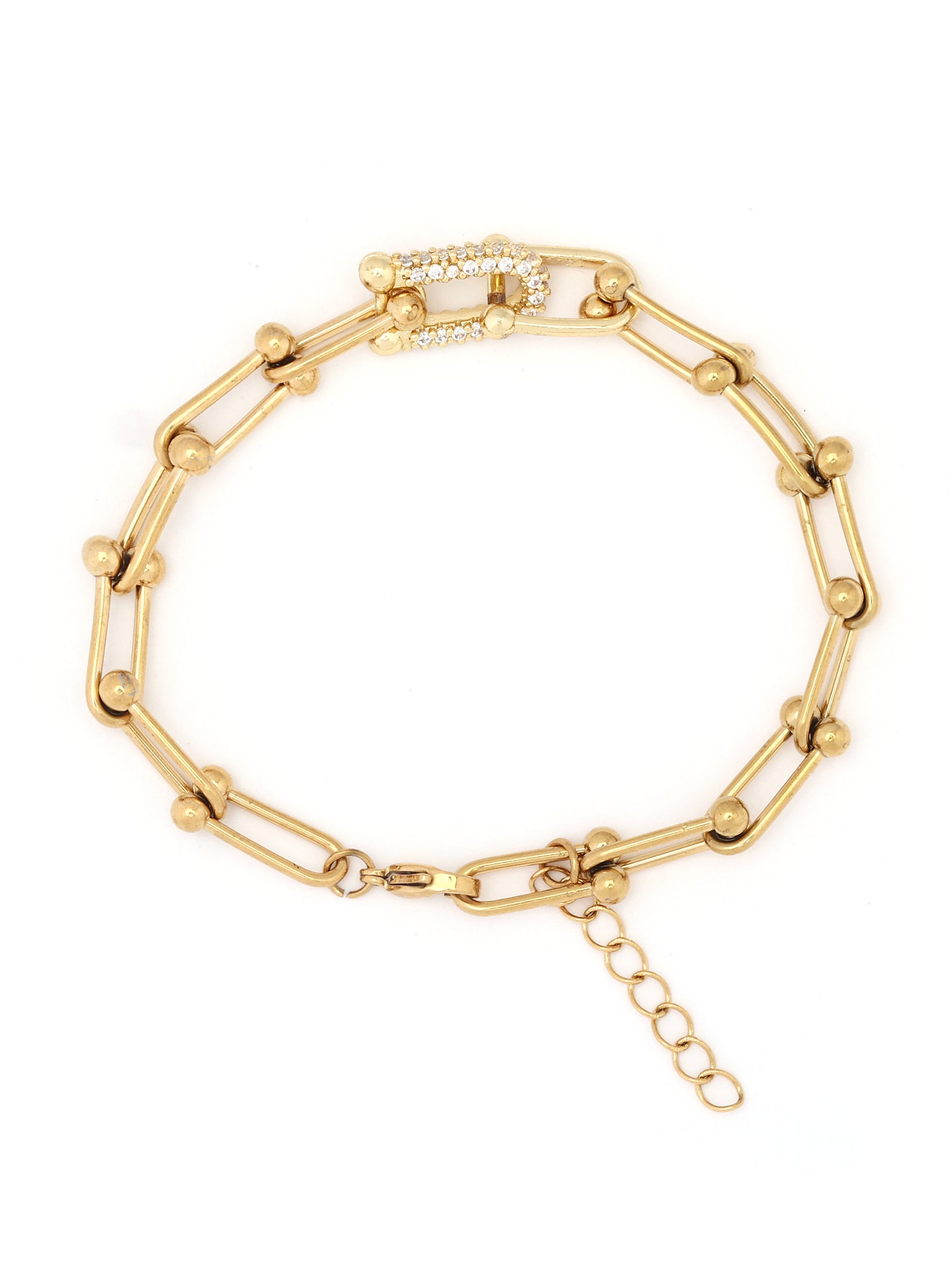 Crystal-Encrusted Link Chain Bracelet