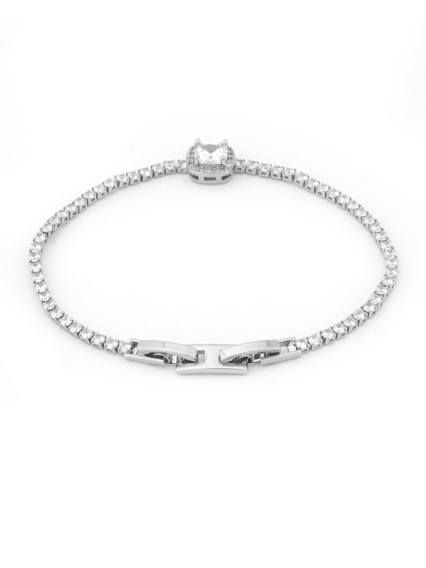 Cushion Cut Halo Tennis Bracelet