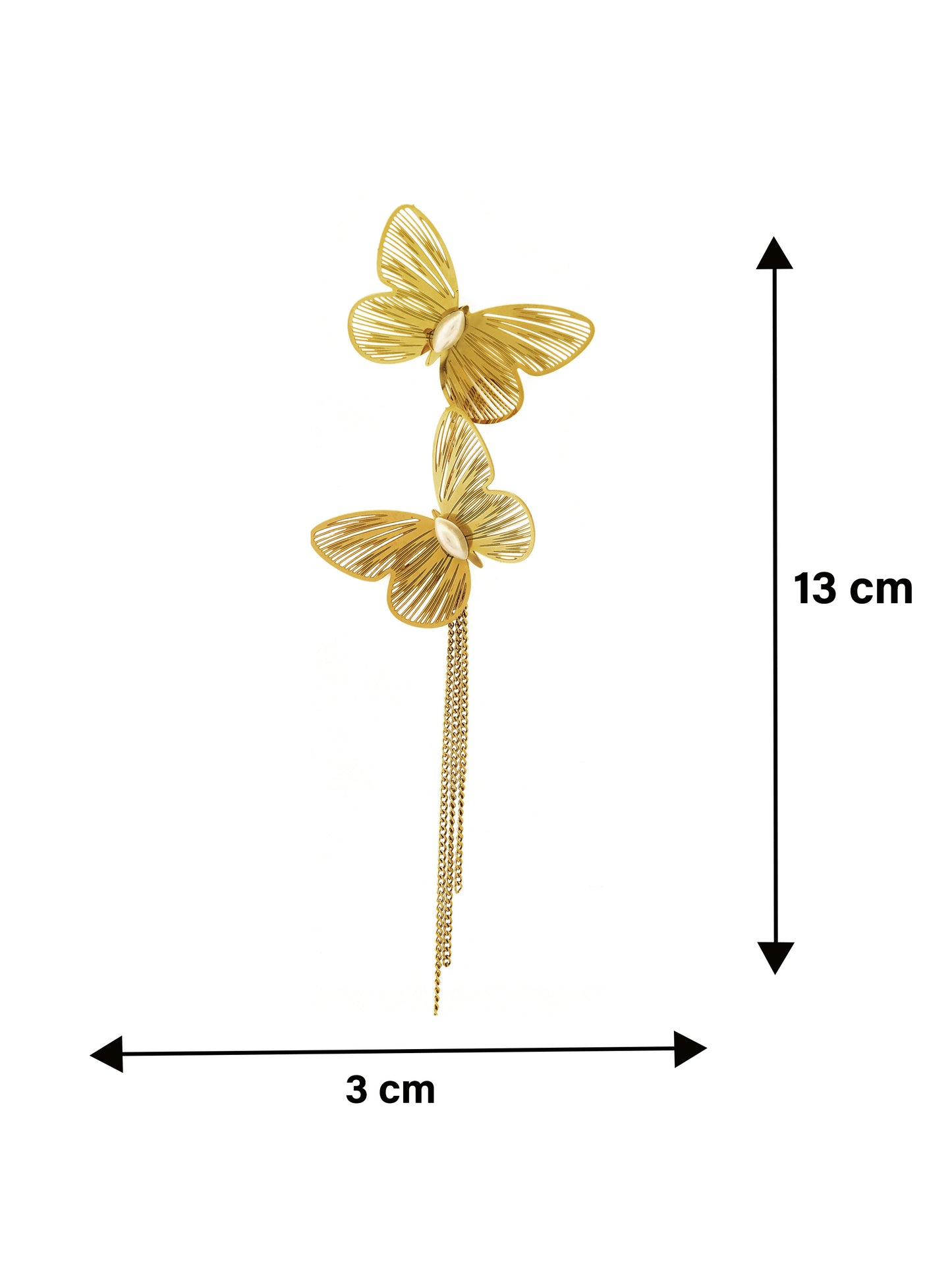 Layered Butterfly Gold Plated Earrings