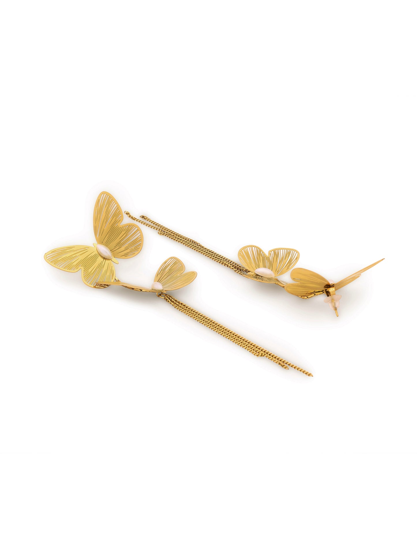 Layered Butterfly Gold Plated Earrings
