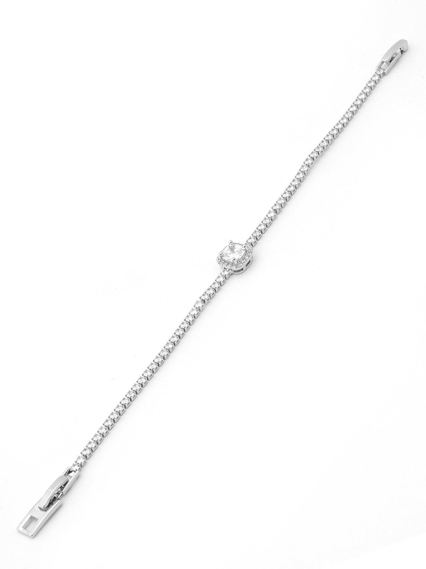 Cushion Cut Halo Tennis Bracelet