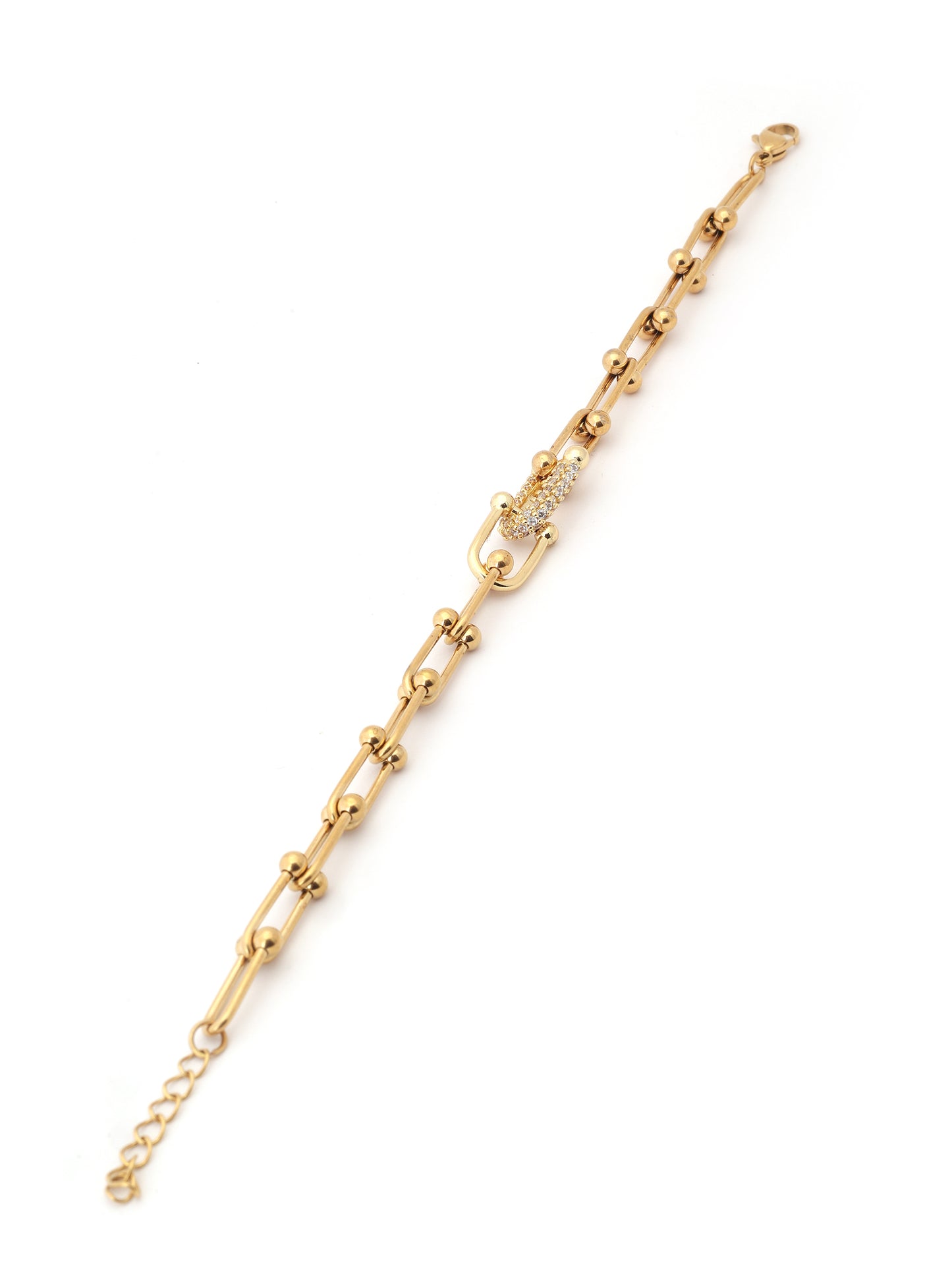 Crystal-Encrusted Link Chain Bracelet