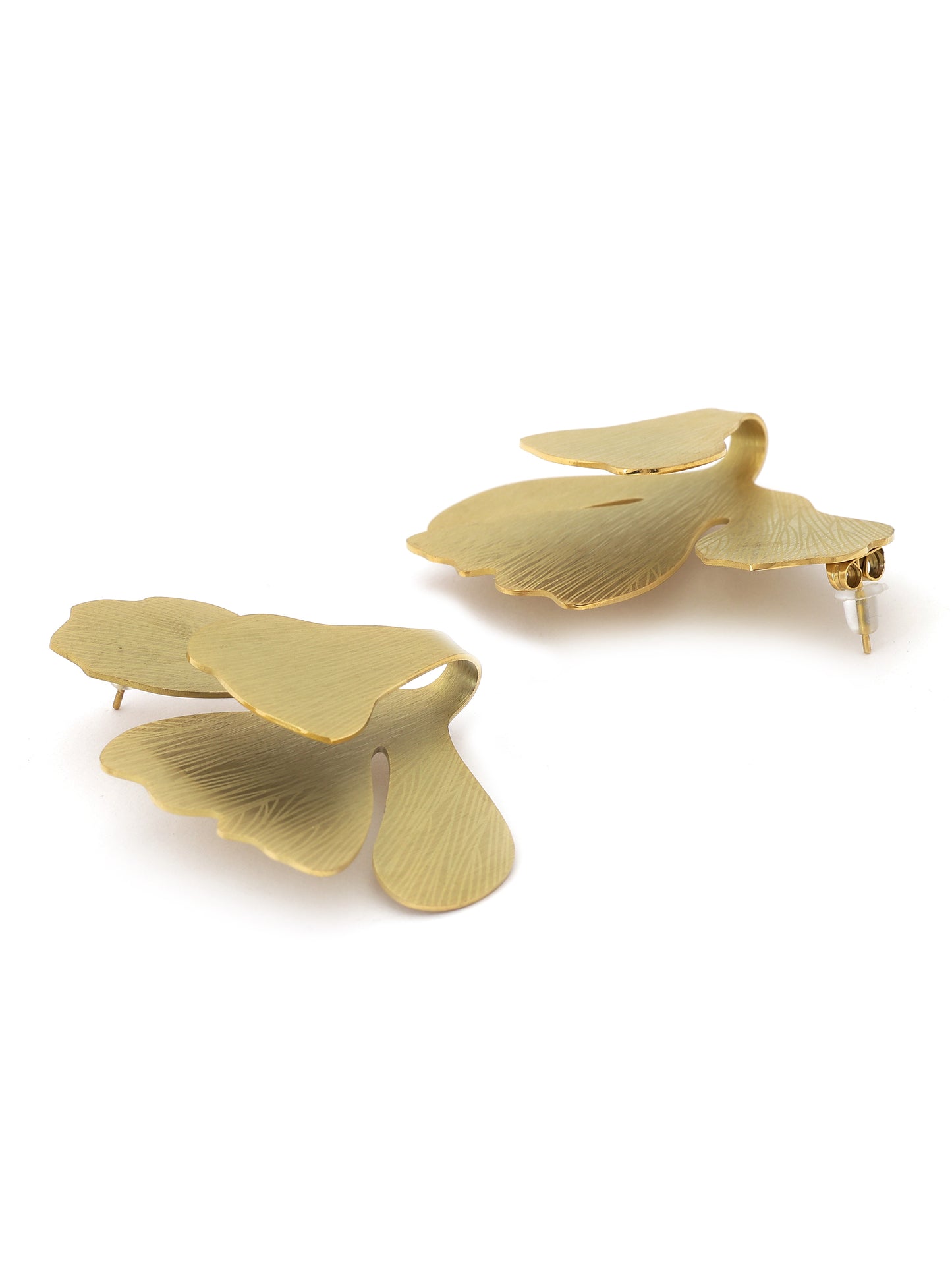 Gold Ginkgo Petal Earrings