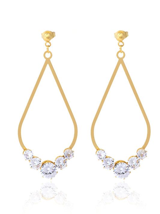 Teardrop Hoop Earrings With Crystals