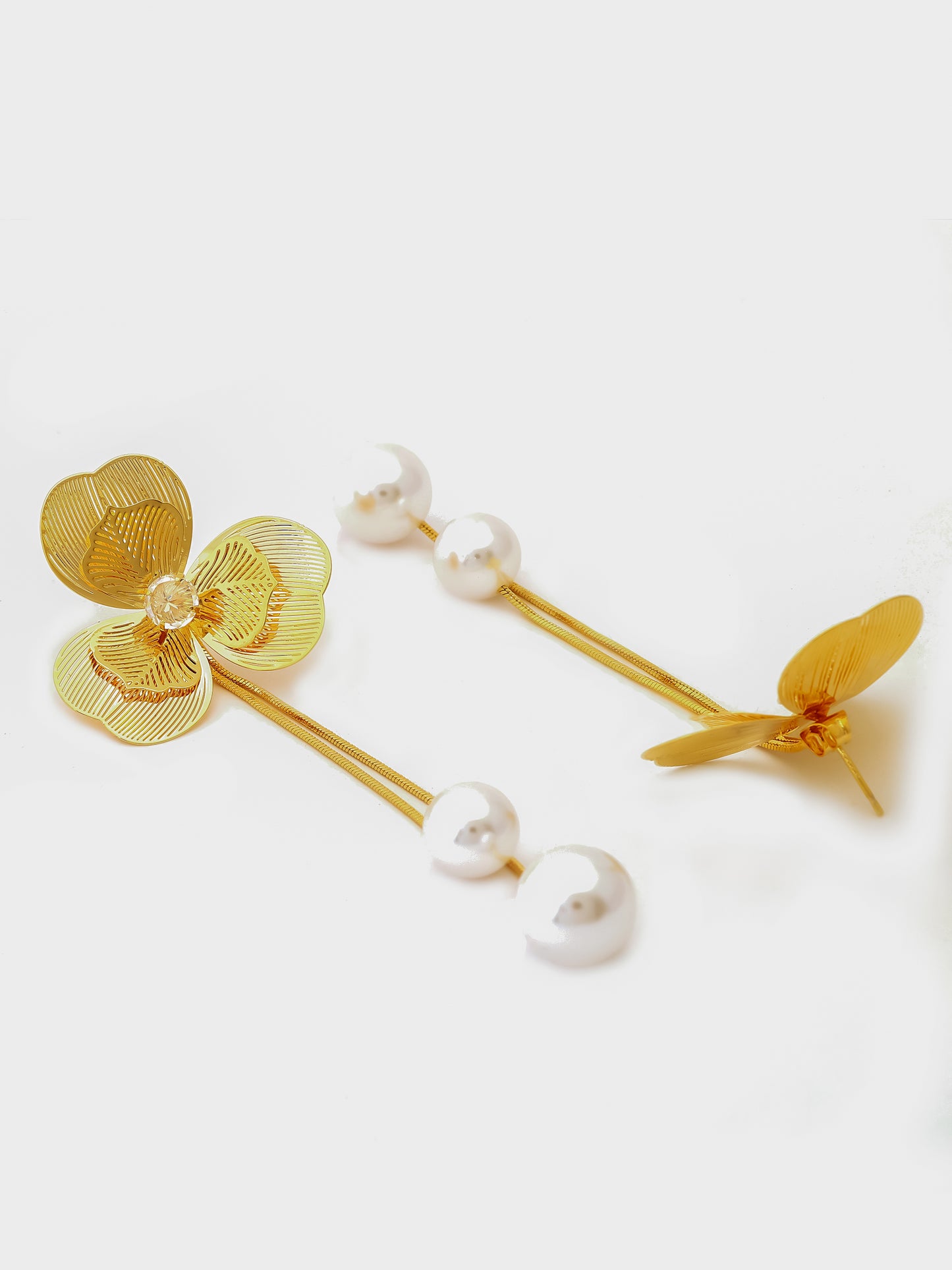 Pearl Tassel Flower Earrings