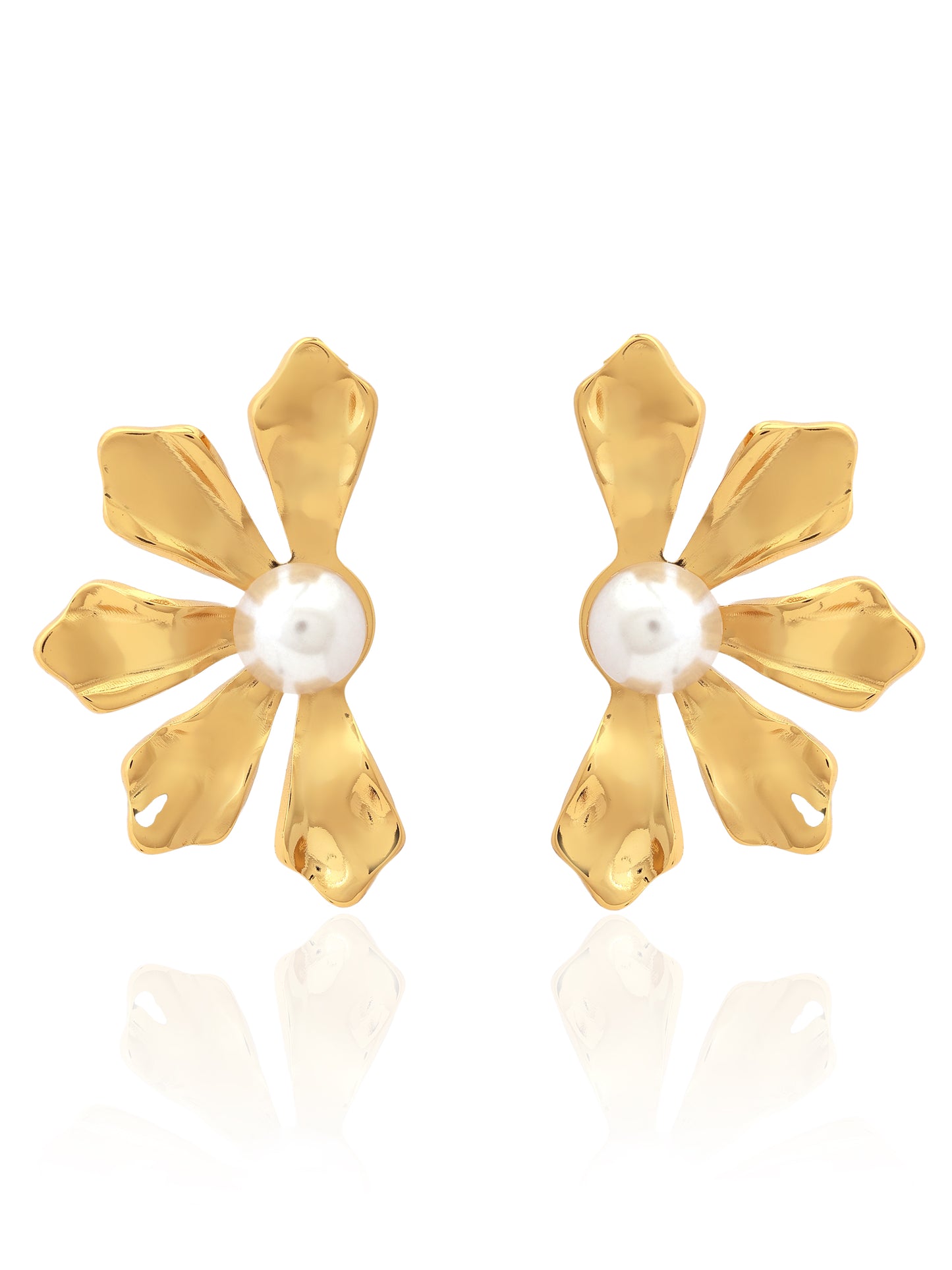 Petal Pearl Stud Earrings
