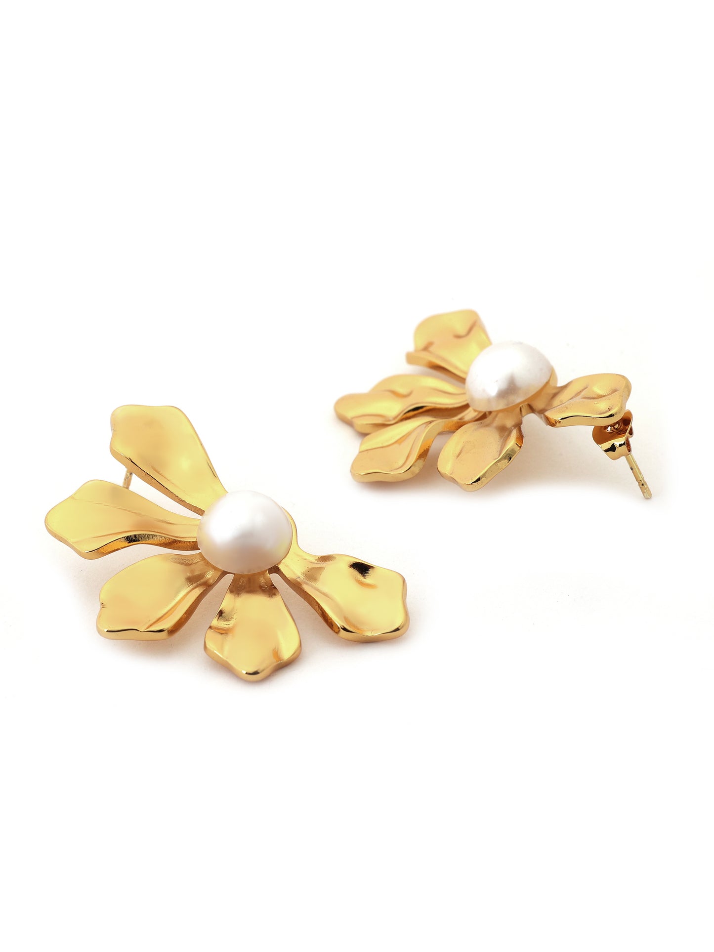 Petal Pearl Stud Earrings