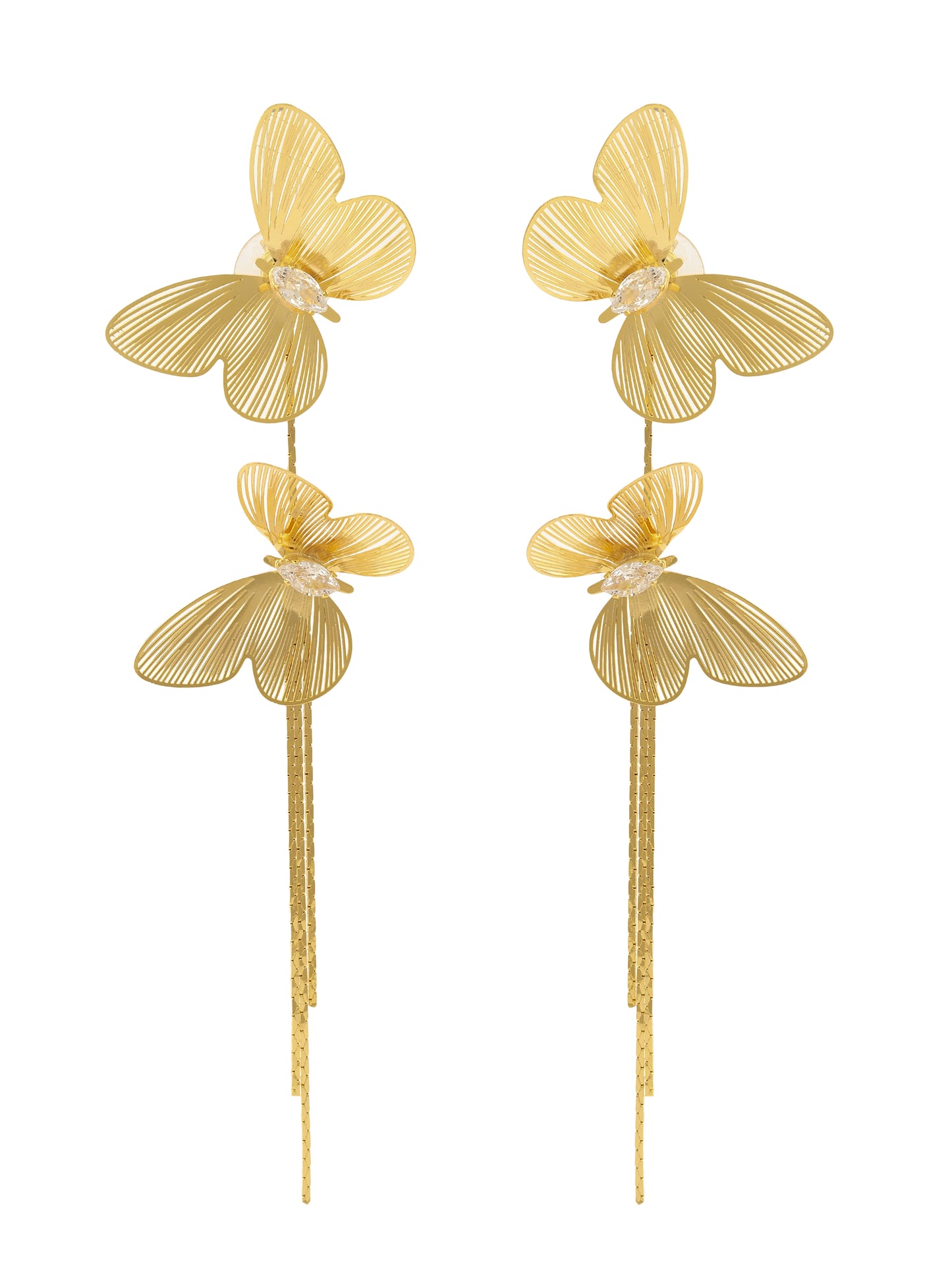 Butterfly Wing Long Drop Earrings
