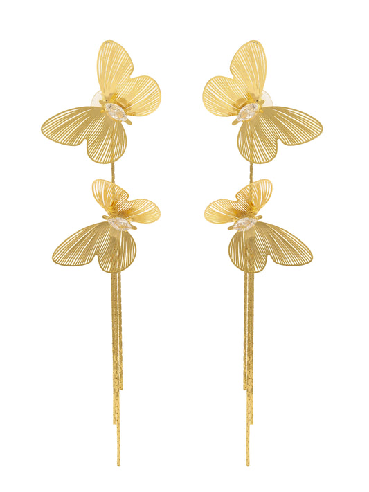 Butterfly Wing Long Drop Earrings
