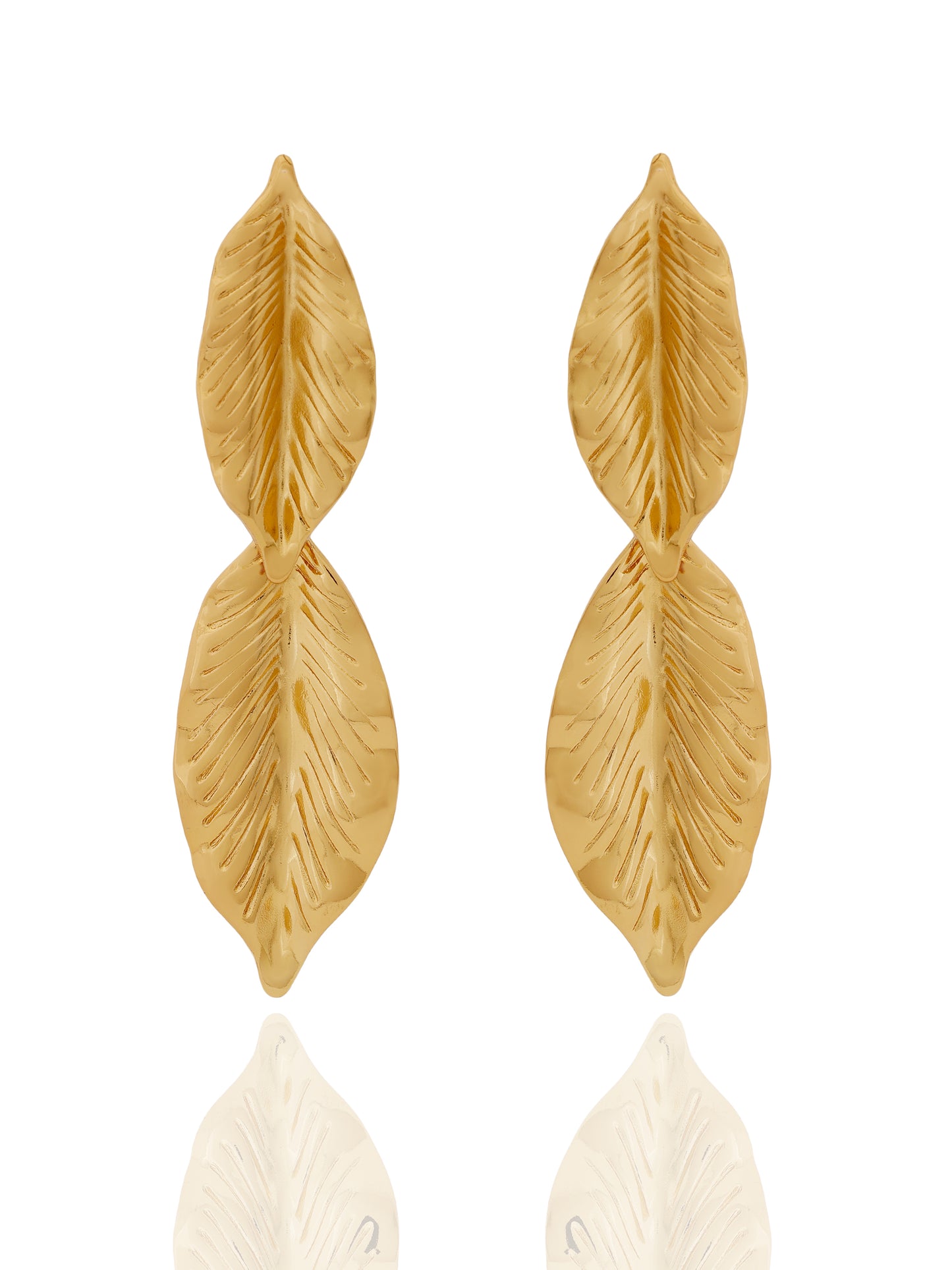 Gold Leaf Statement Earrings