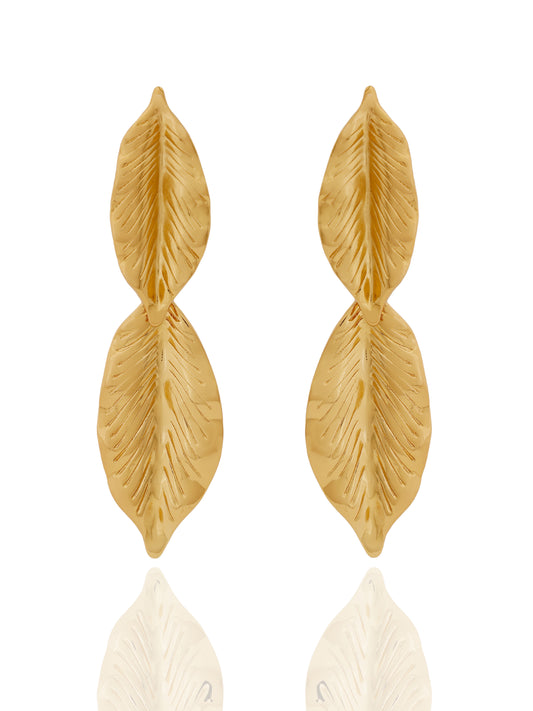 Gold Leaf Statement Earrings
