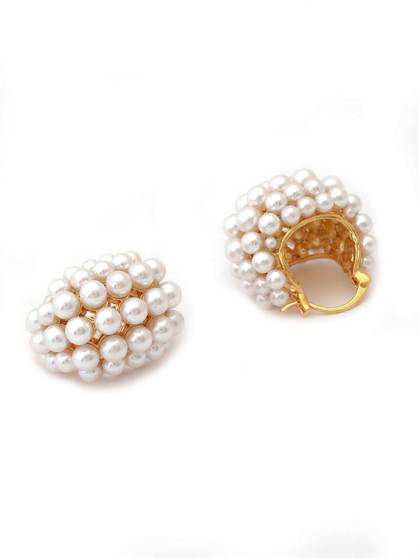 Beaded Pearl Hoop Earrings