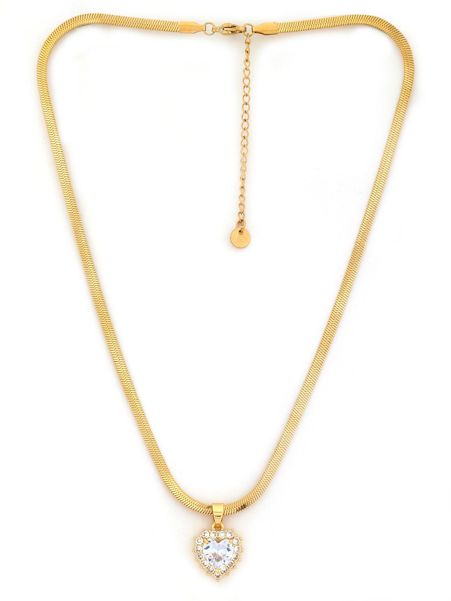 Crystal Heart Charm Necklace