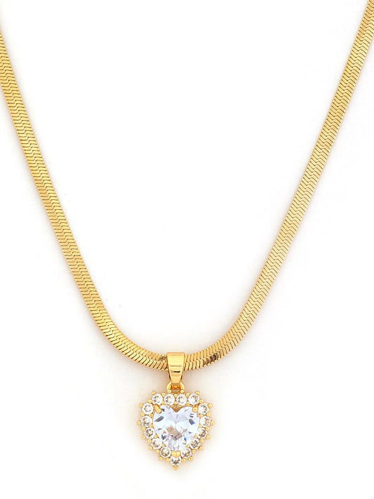 Crystal Heart Charm Necklace