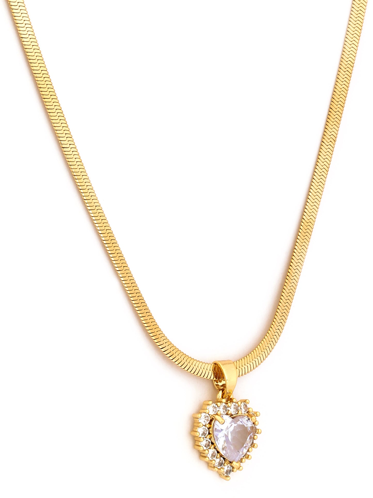Crystal Heart Charm Necklace