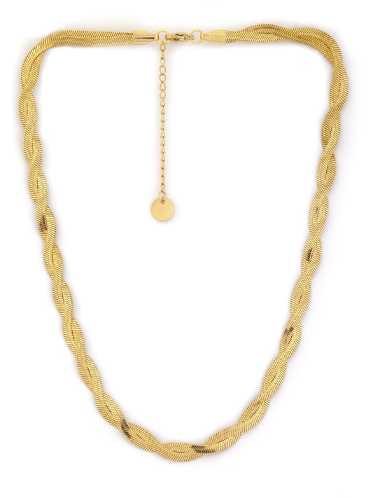 Gold Plated Twisted Chain Necklace