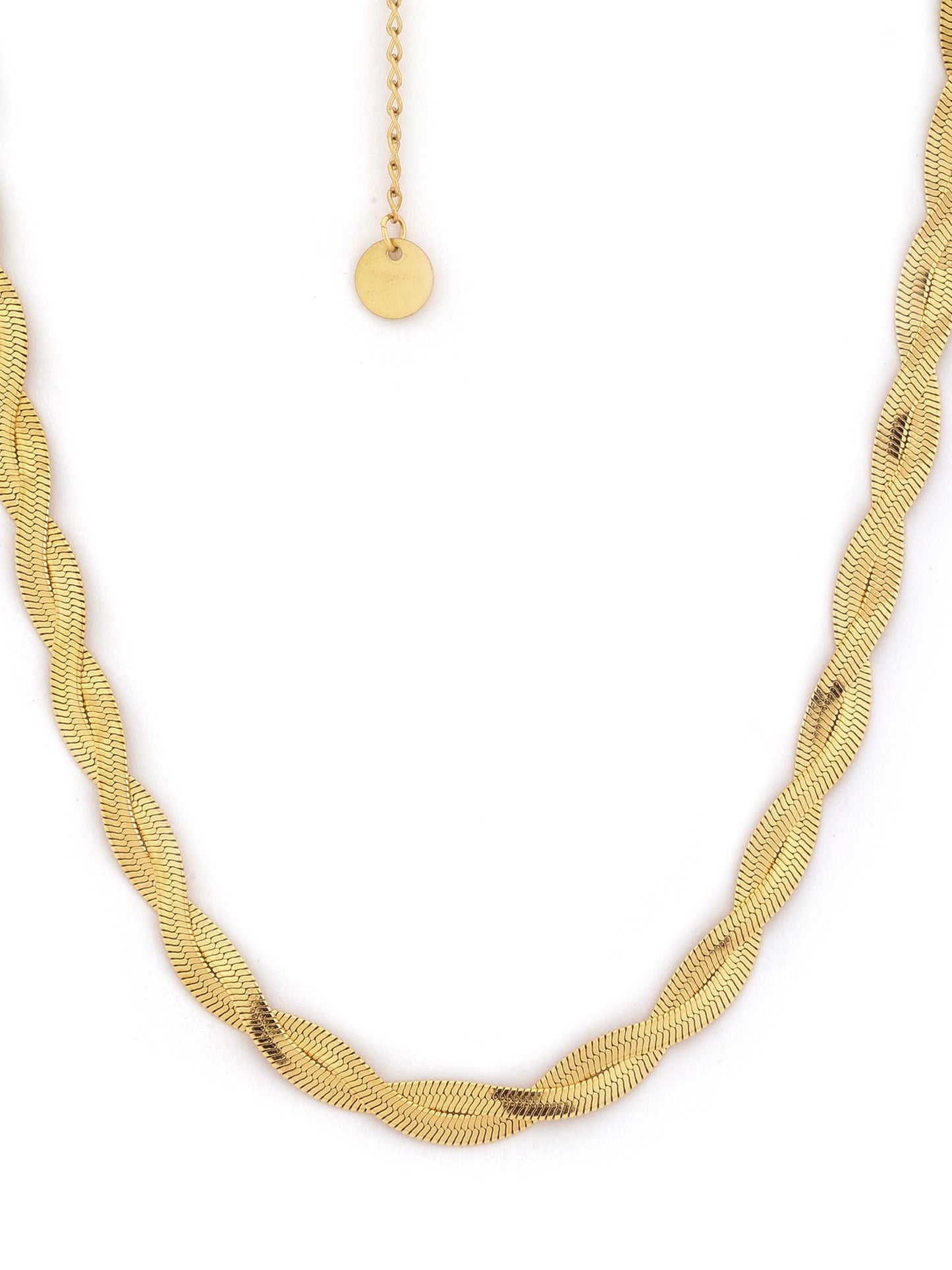 Gold Plated Twisted Chain Necklace