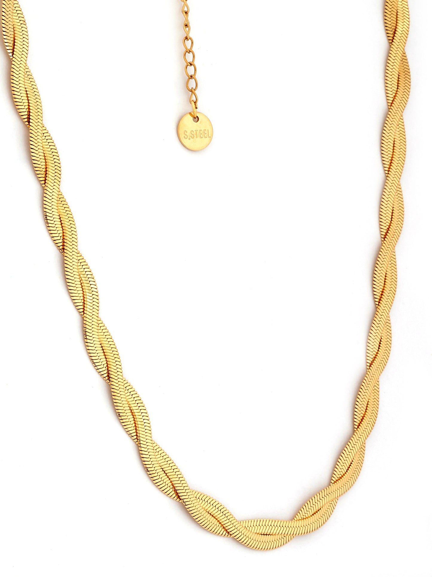 Gold Plated Twisted Chain Necklace
