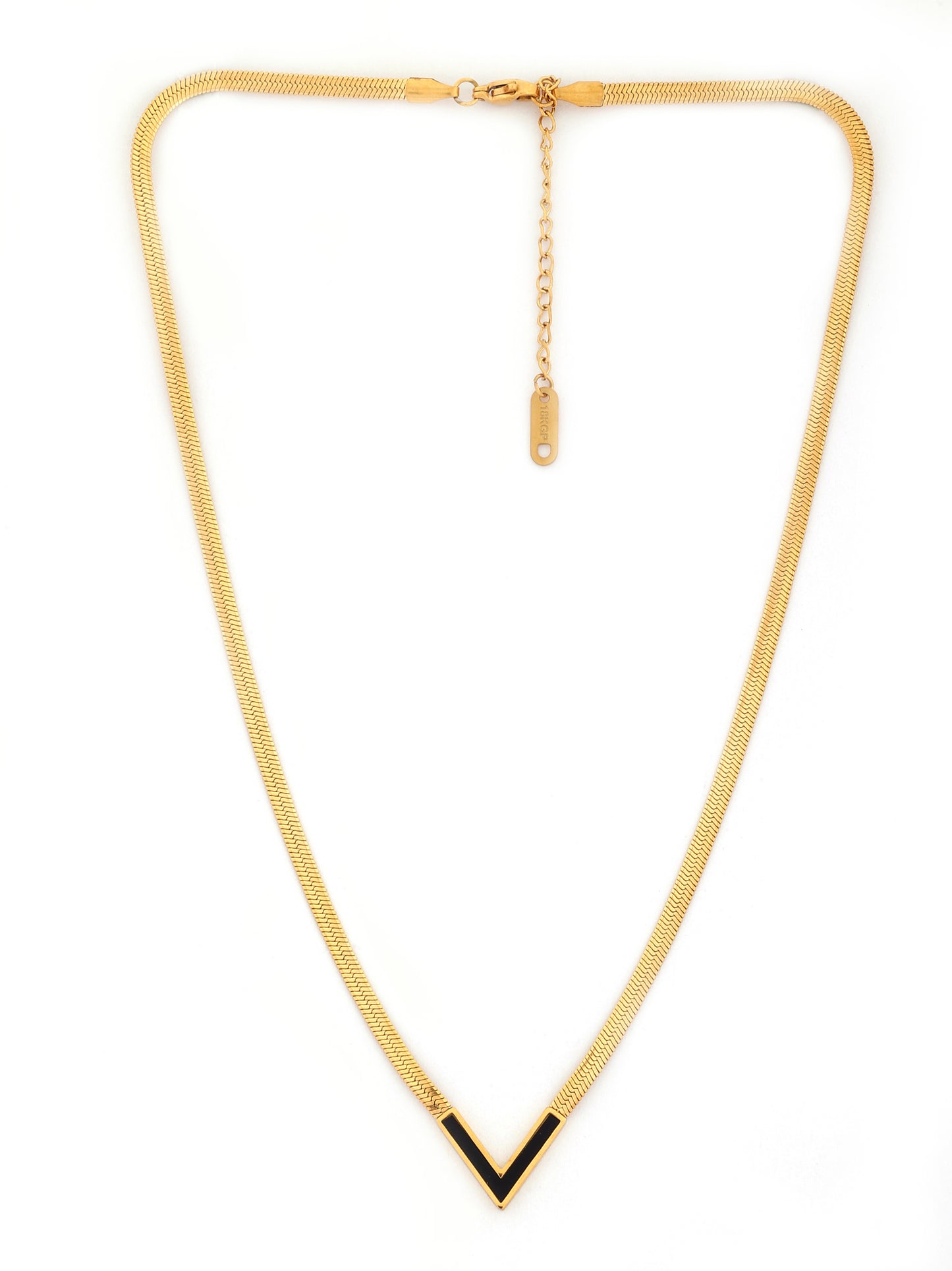 Black Enamel Chevron Necklace