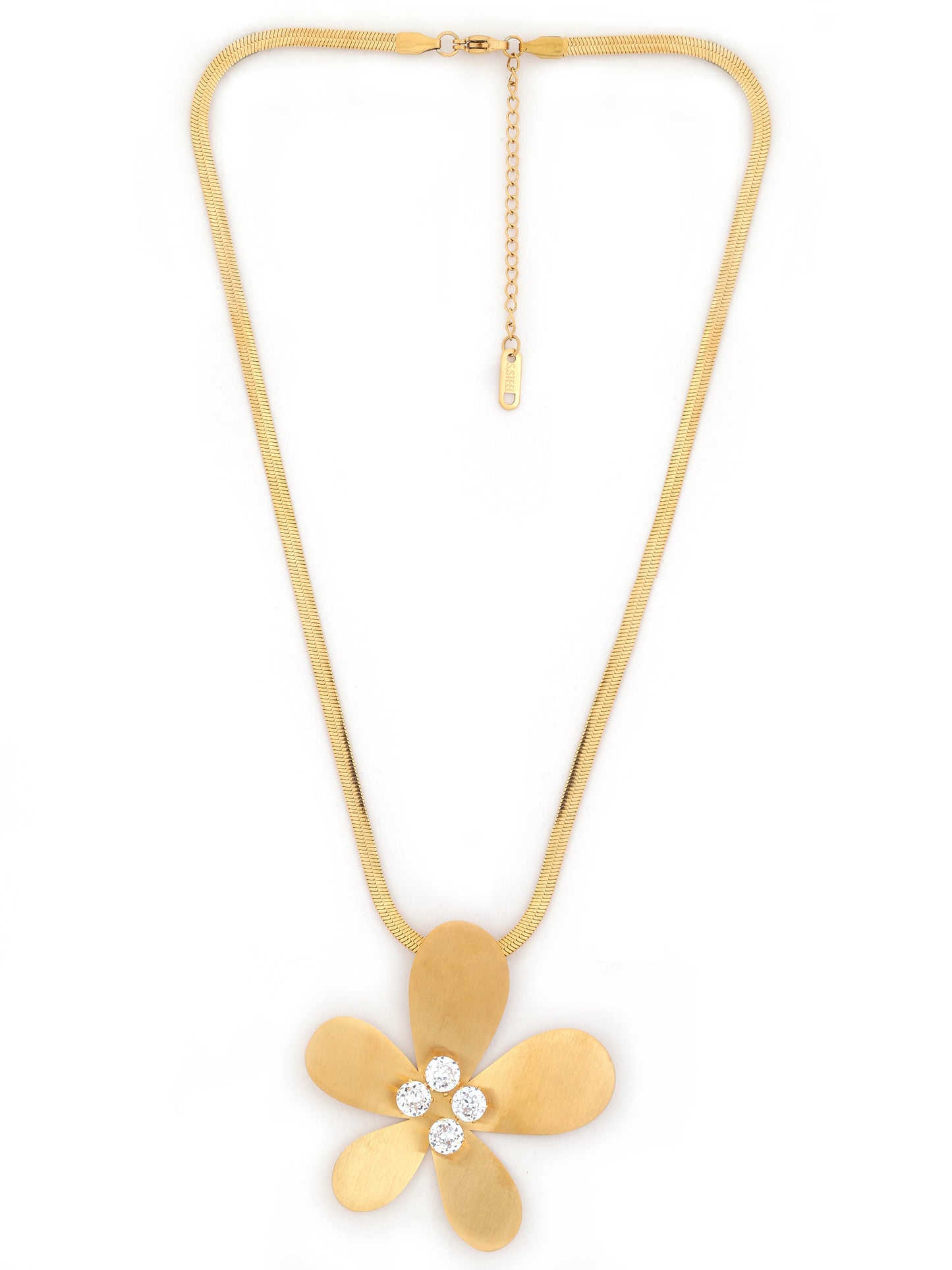 Floral Charm Necklace in Gold