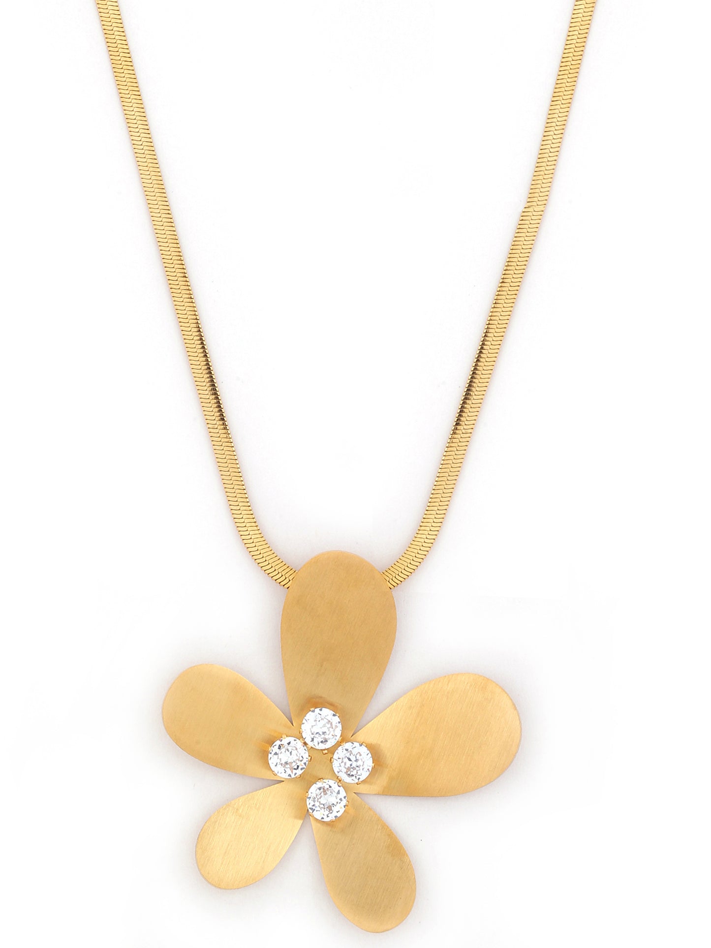 Floral Charm Necklace in Gold