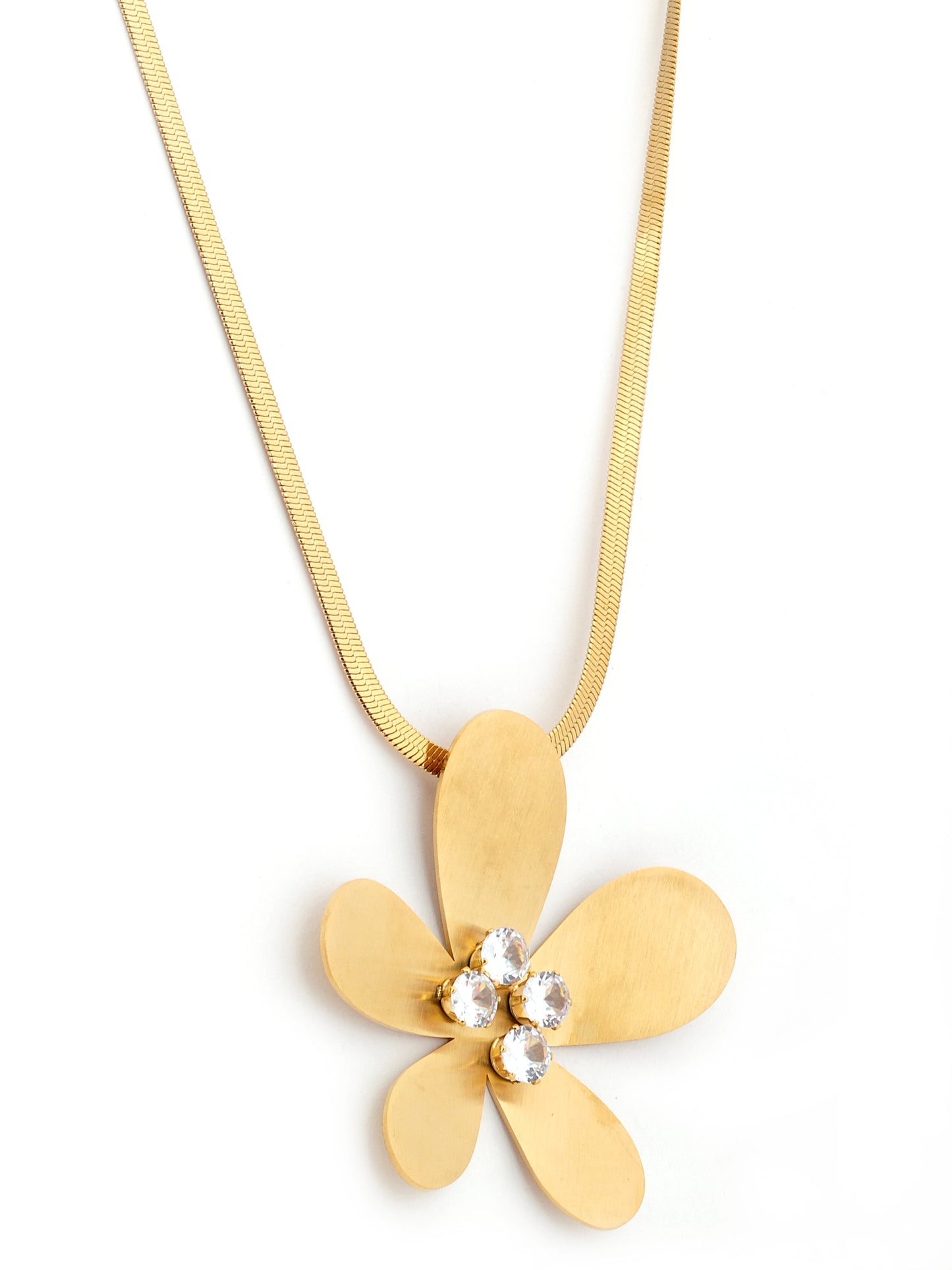 Floral Charm Necklace in Gold